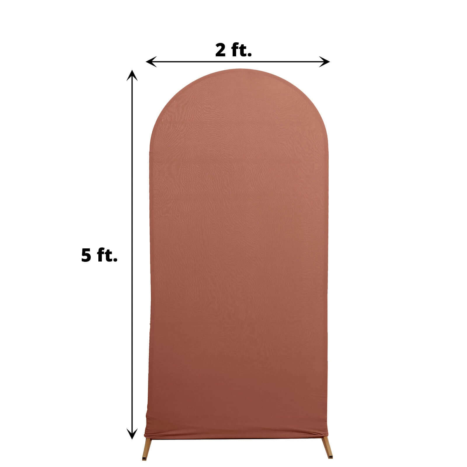 5ft Matte Terracotta (Rust) Spandex Fitted Chiara Backdrop Stand Cover For Round Top Wedding Arch