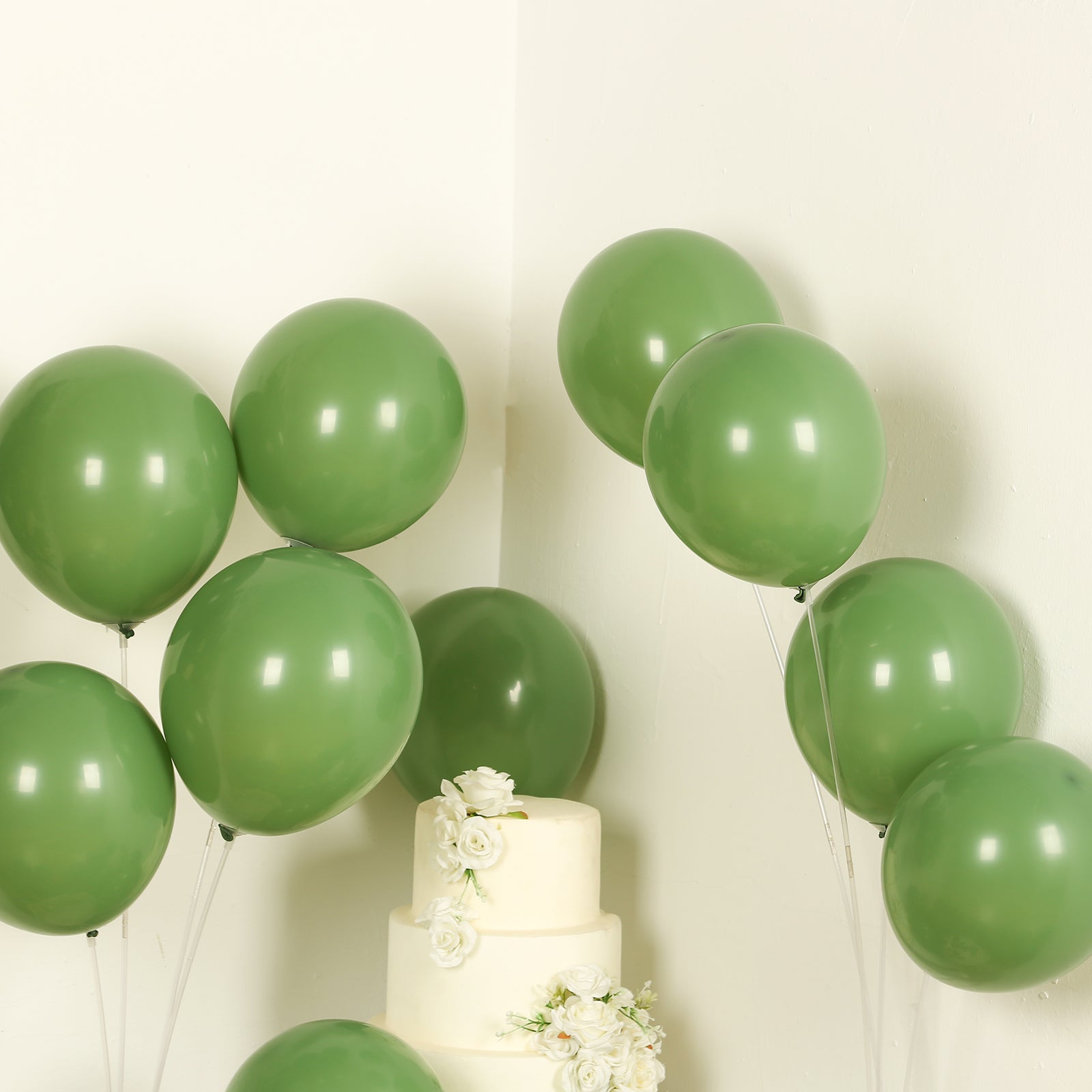 50 Pack Matte Pastel Dusty Sage Green Biodegradable Balloons 12, Round Eco-friendly Thick Latex Party Balloons