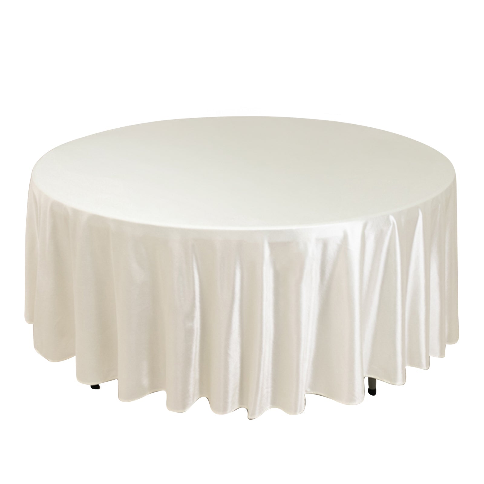 Premium Scuba Round 108 Tablecloth Shimmering Pearl - Wrinkle Free & Stain Resistant Table Cover