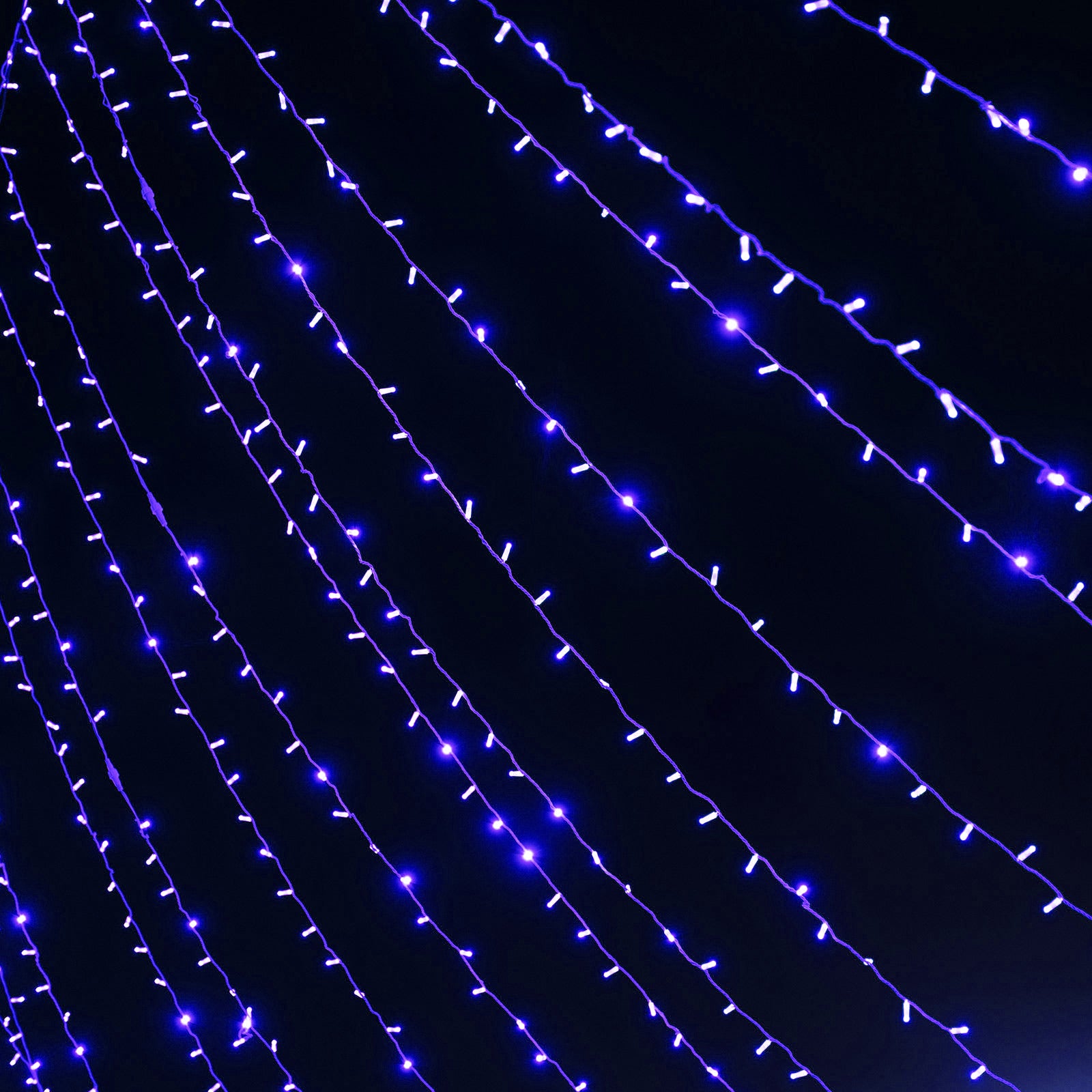 Blue 600 LED Twinkle Fairy Lights with 8 Modes, Plug In Connectable Curtain String Lights - 10ftx20ft