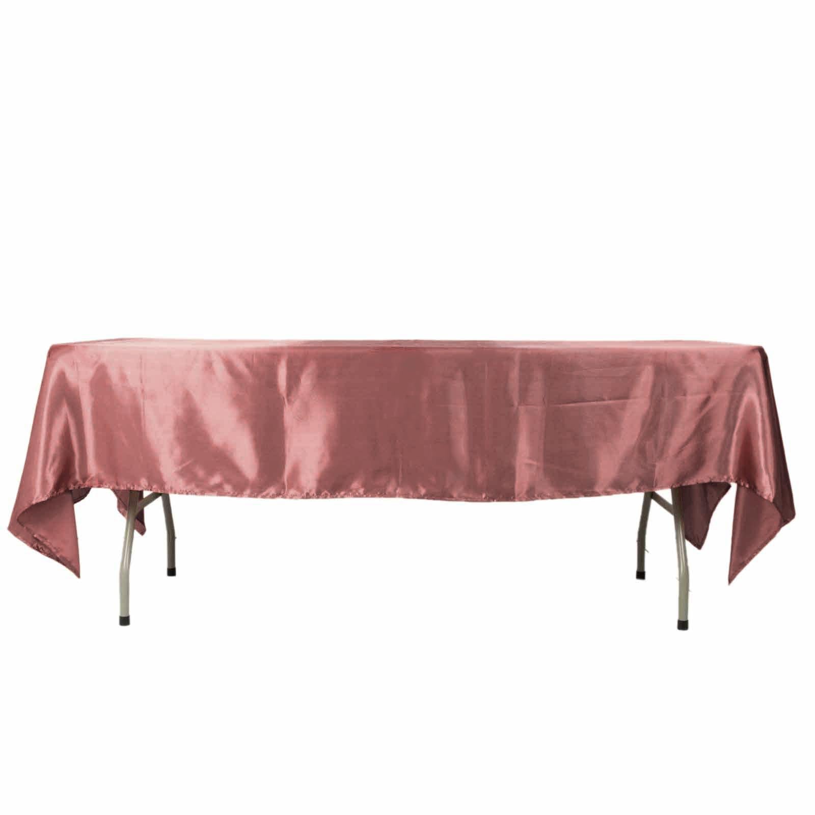 Satin Rectangular 60x102 Tablecloth Cinnamon Rose - Smooth and Lustrous Table Cover