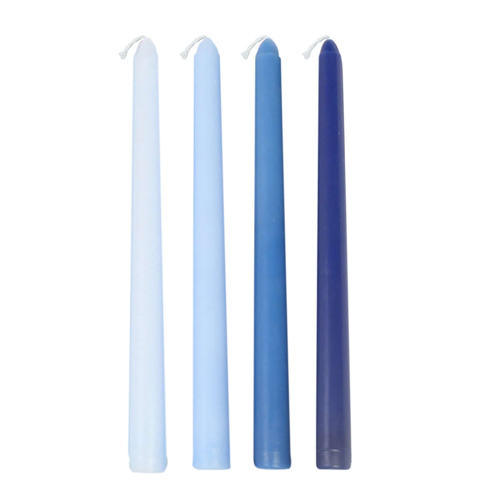 12-Pack Taper Candles Premium Wax Design Mixed Blue - Unscented Candles for Sophisticated Decor 10