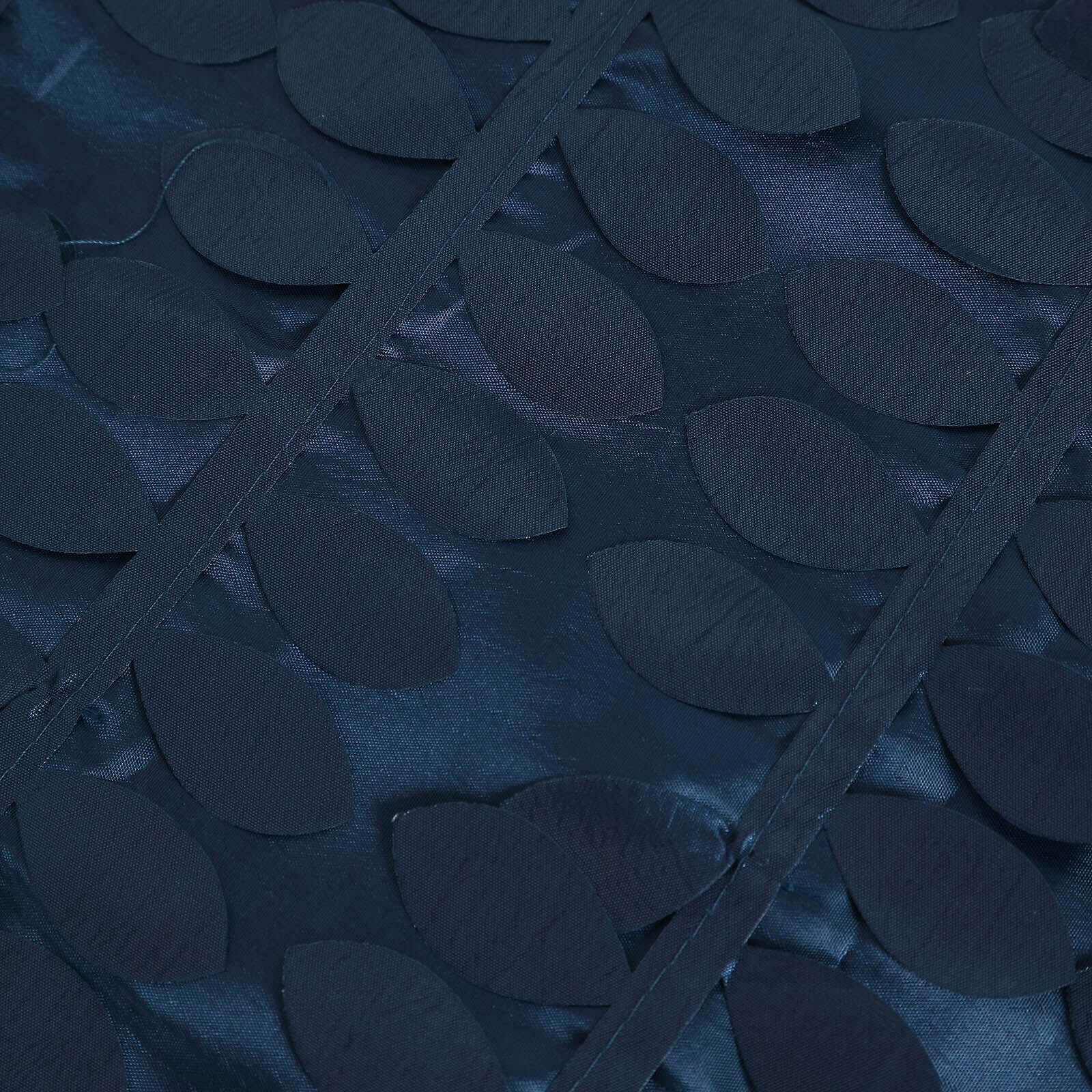 Taffeta 90x156 Rectangle Tablecloth Navy Blue | 3D Leaf Petal Design Seamless Table Cover