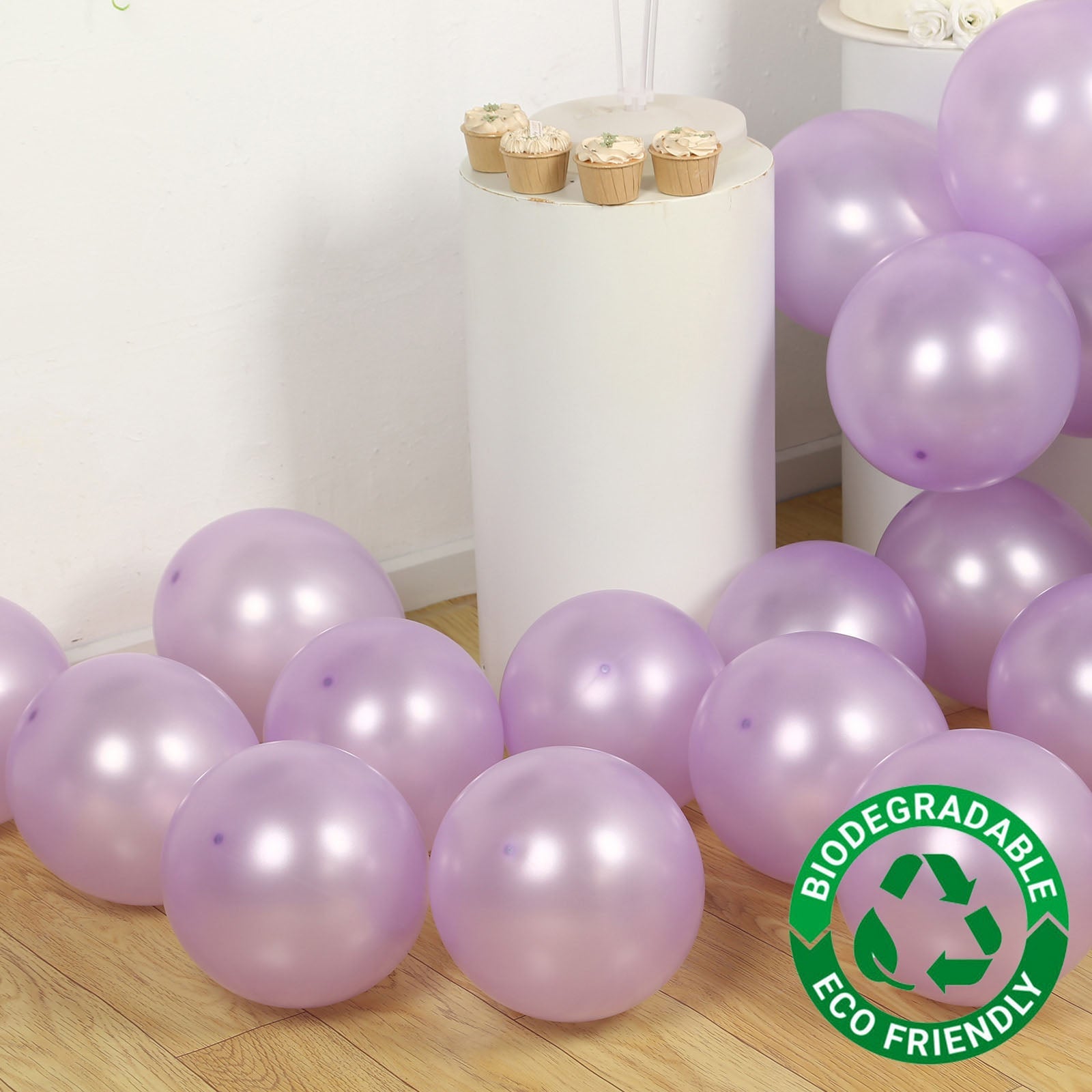 50 Pack Lavender Lilac Biodegradable Balloons, 12 Thickened Extra Strong Eco-friendly Latex Helium Party Balloons