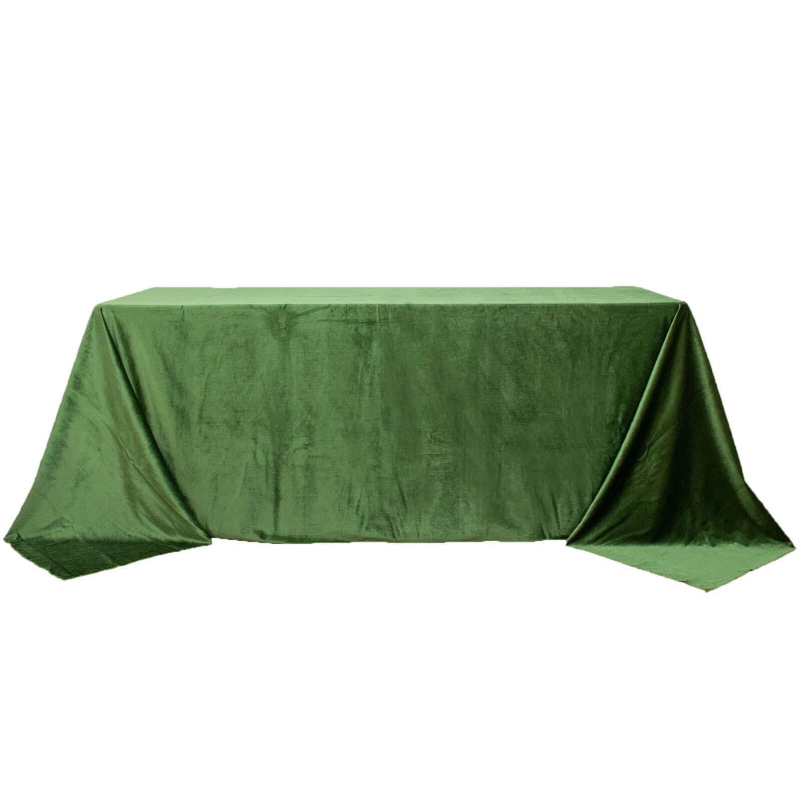 Premium Velvet 90x132 Rectangle Tablecloth Olive Green - Reusable Soft & Seamless Table Cover