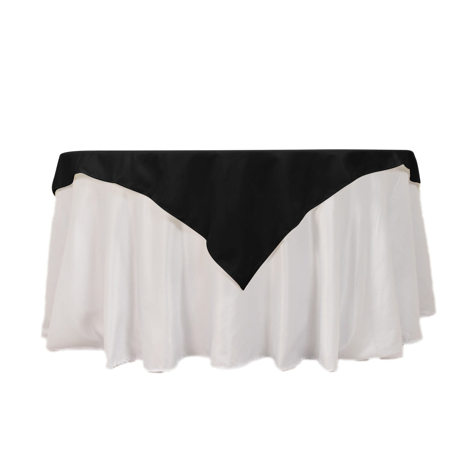 Cotton Blend 54x54 Table Overlay Square Tablecloth Black - Wrinkle-Resistant Finish for Modern Table Settings