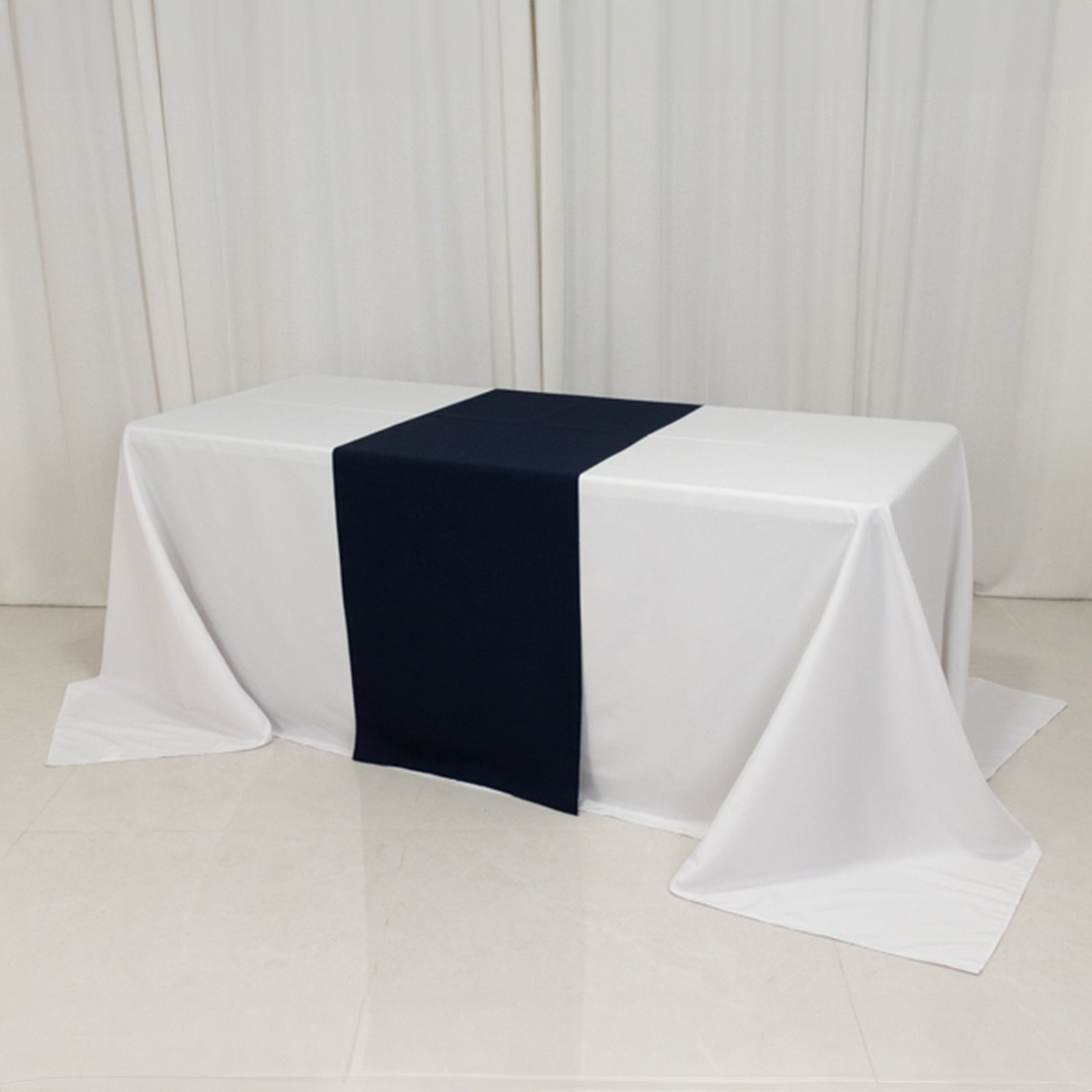 Wide Premium Polyester 24x72 Table Runner Navy Blue - Sublimation Printable Banner