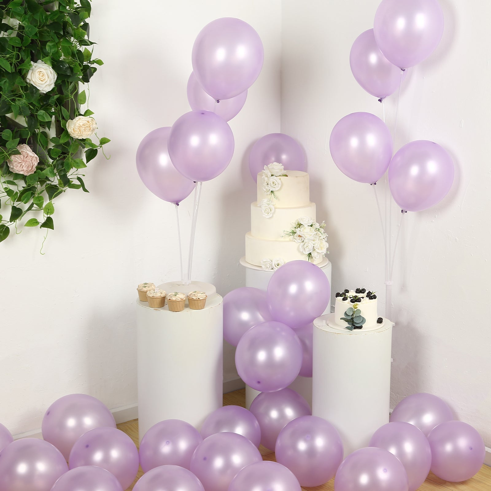 50 Pack Lavender Lilac Biodegradable Balloons, 12 Thickened Extra Strong Eco-friendly Latex Helium Party Balloons