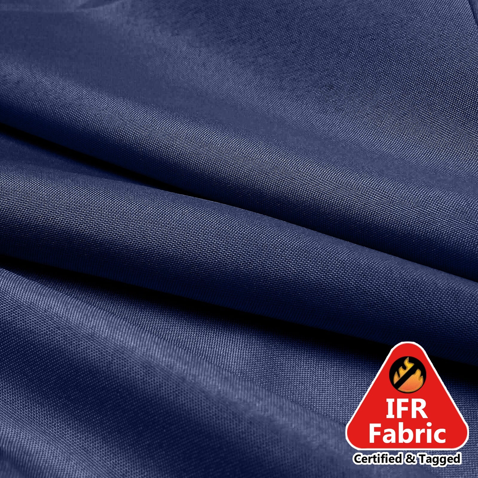 54x10 Yards Fire Retardant Polyester Navy Blue Fabric Bolt, DIY Craft Fabric Roll for Upholstery, Curtains, and Event Decor