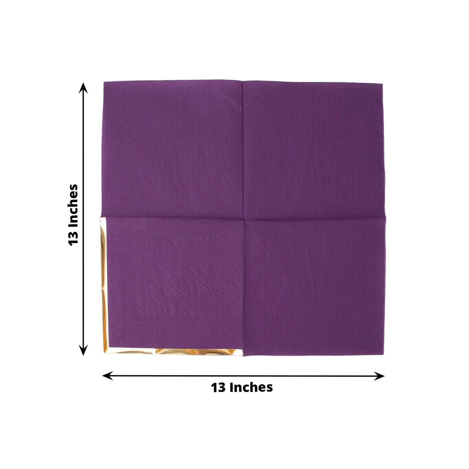 50-Pack Paper Beverage Napkins with Gold Foil Edge Purple - Disposable 2 Ply Cocktail Napkins for Events 6.5x6.5