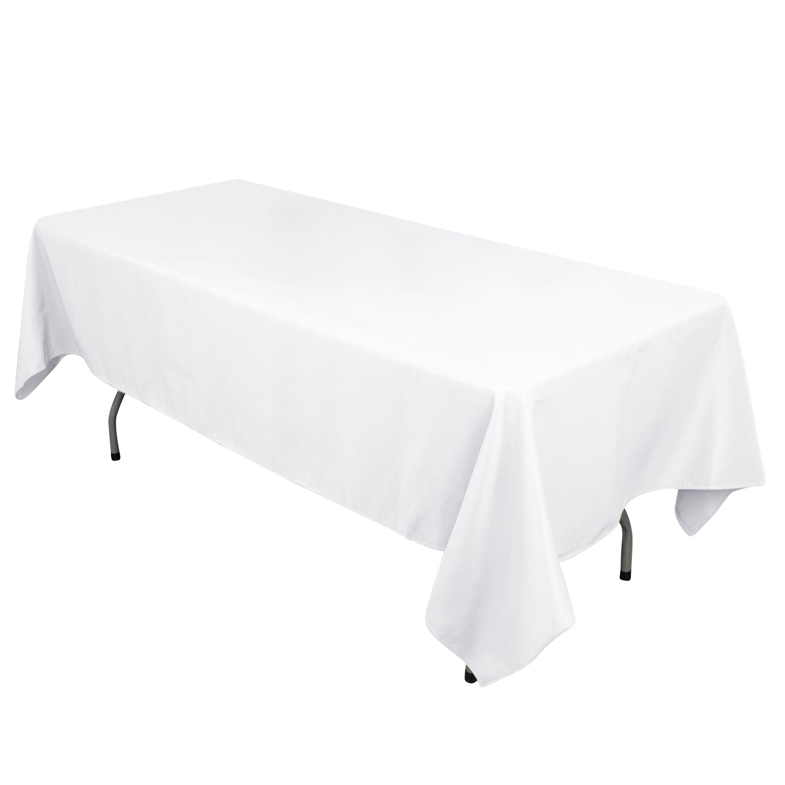 Cotton Blend 60x102 Rectangle Tablecloth White - Wrinkle-Resistant Table Cover