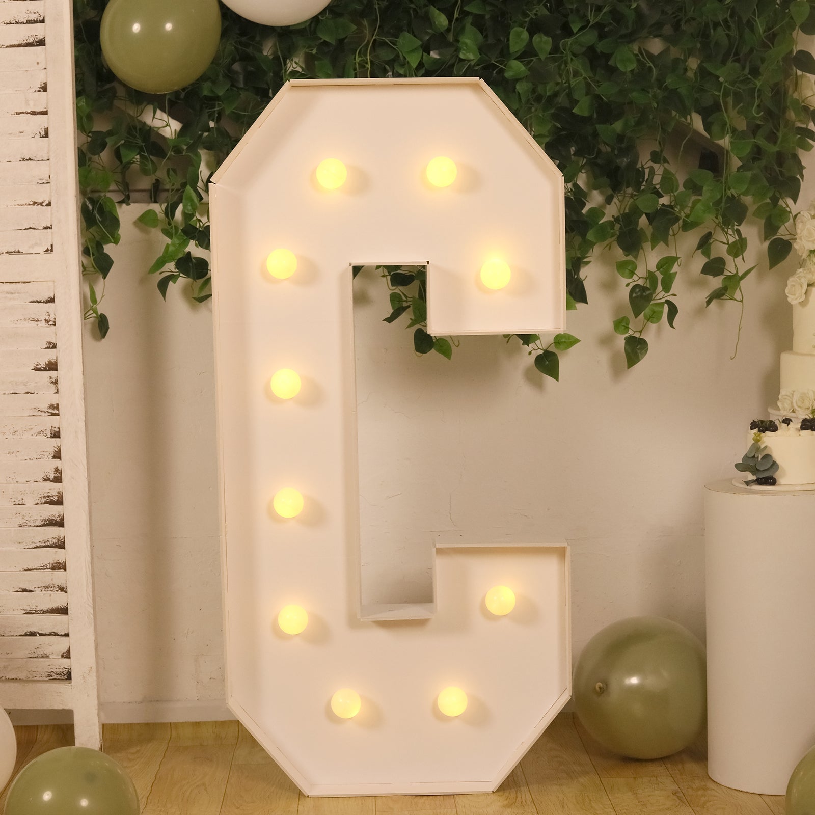 Giant LED Marquee Light Up Letter C, White 4ft Pre-Cut Foam Board with 10 Warm White Battery Operated LEDs, Glue Gun and Sticks