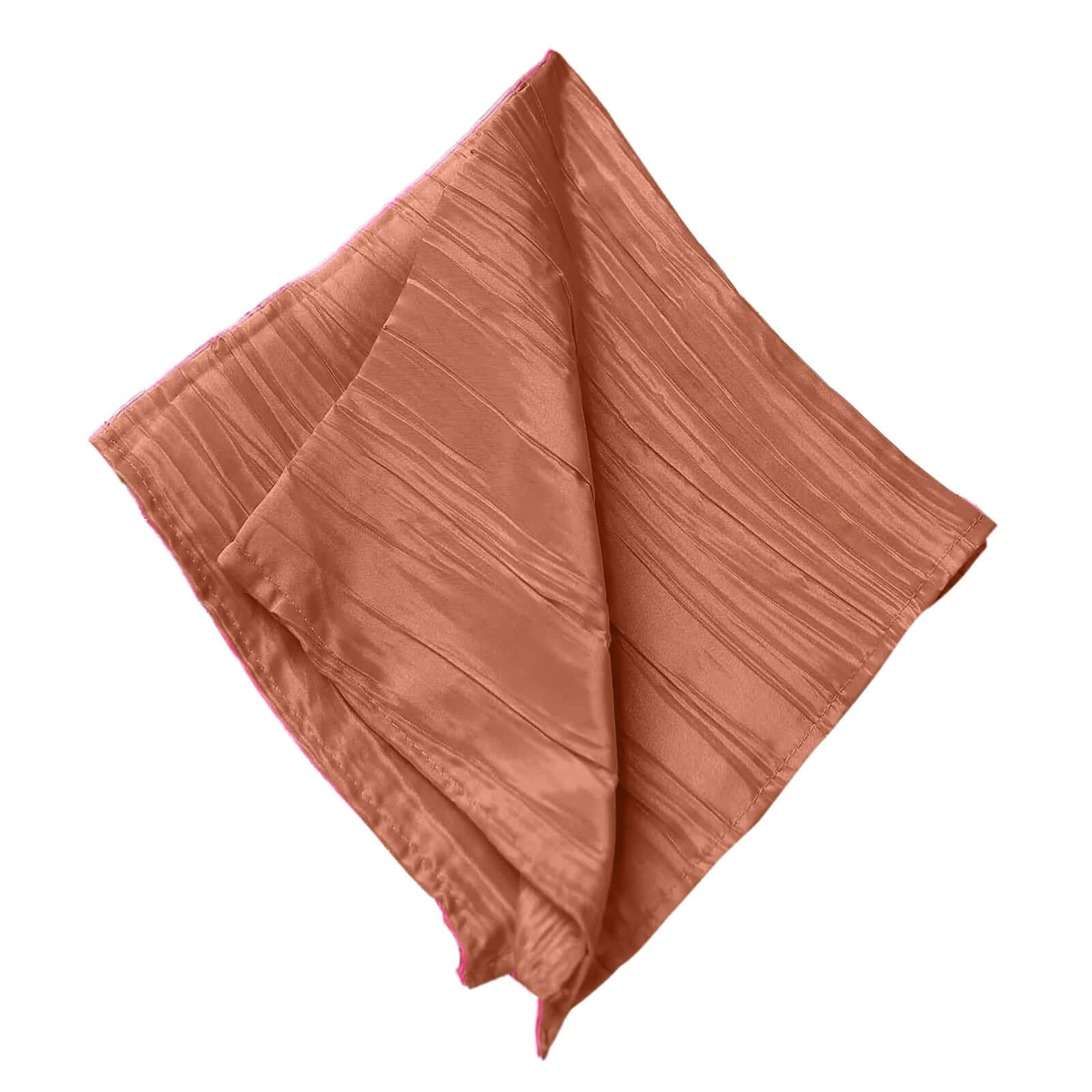 5 Pack Taffeta 20x20 Napkins Terracotta (Rust) - Accordion Crinkle Dinner Napkins