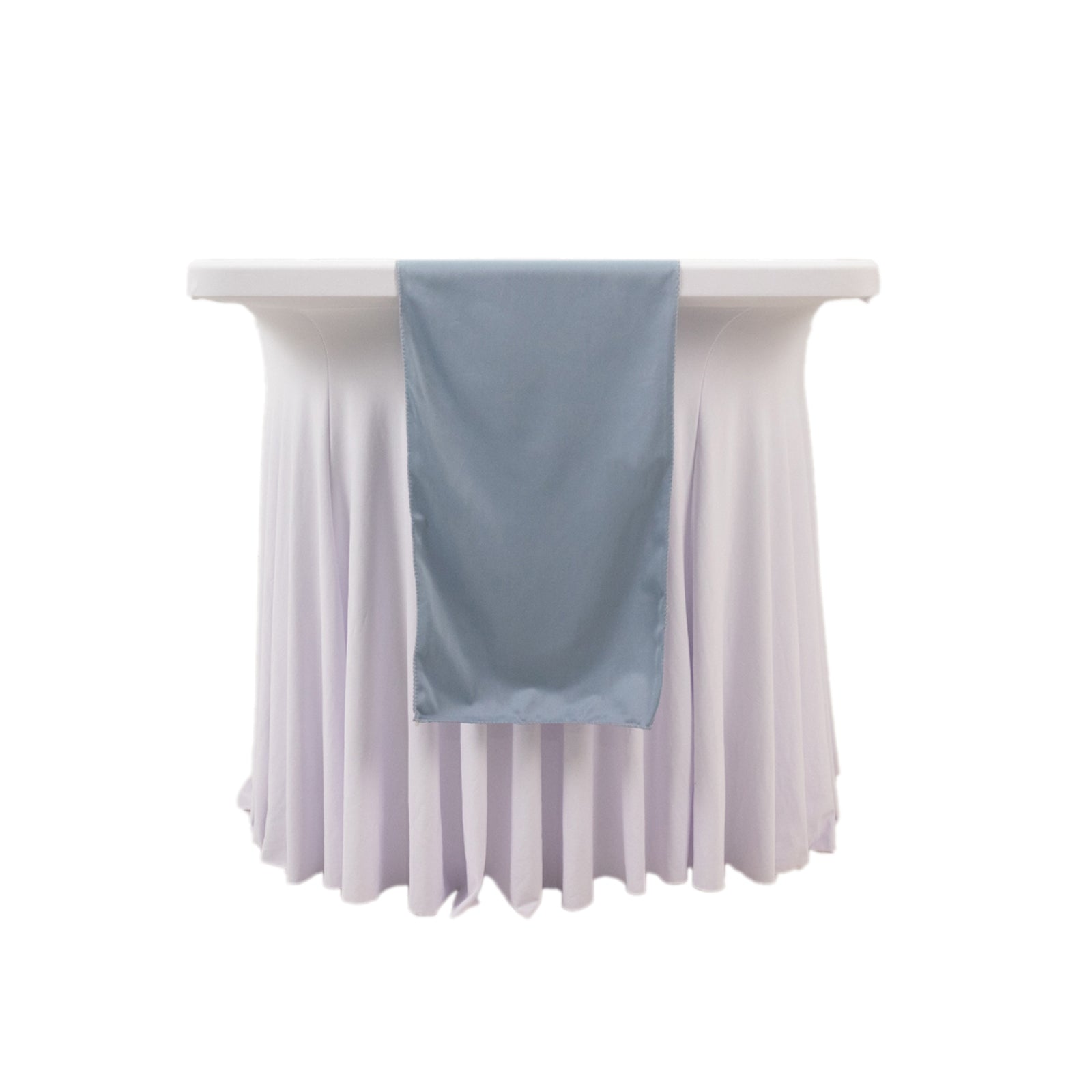 Premium Scuba Polyester 12x108 Table Runner Dusty Blue - Wrinkle-Free Table Linen