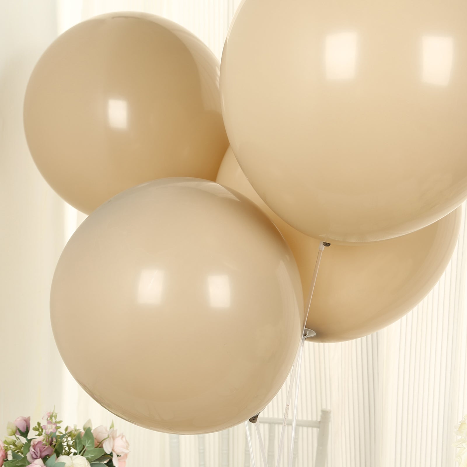 10 Pack Matte Pastel Taupe Biodegradable Balloons 18, Round Eco-friendly Thick Latex Party Balloons