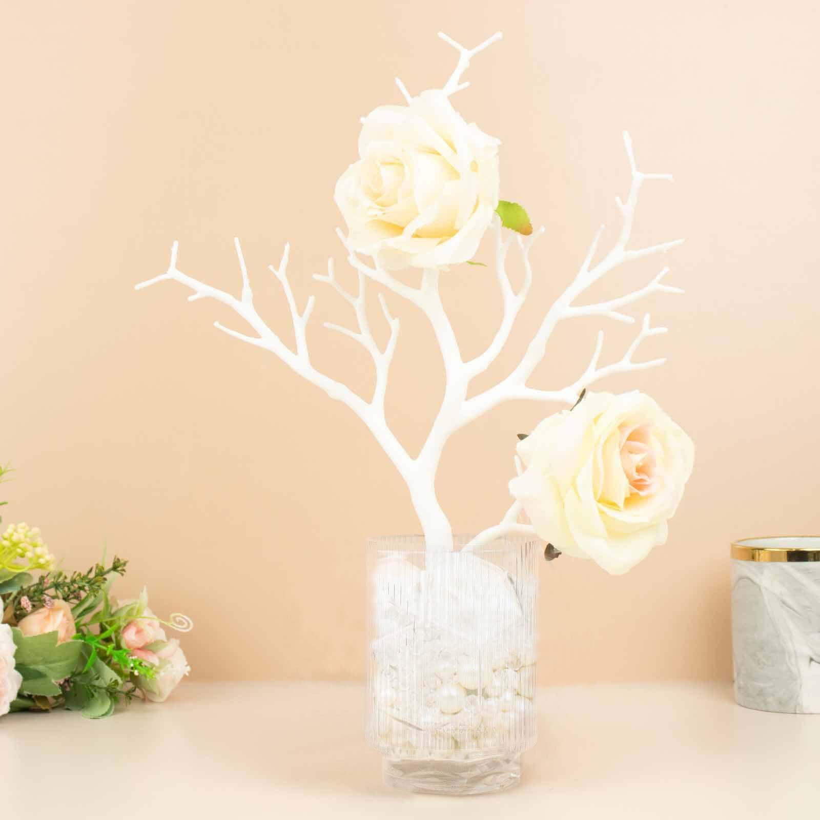 10-Pack Artificial Manzanita Tree Branch White - Flexible Faux Branches Dry Craft Plant Twigs Decor for Vase Filler Home Wedding Centerpiece Ornament 14