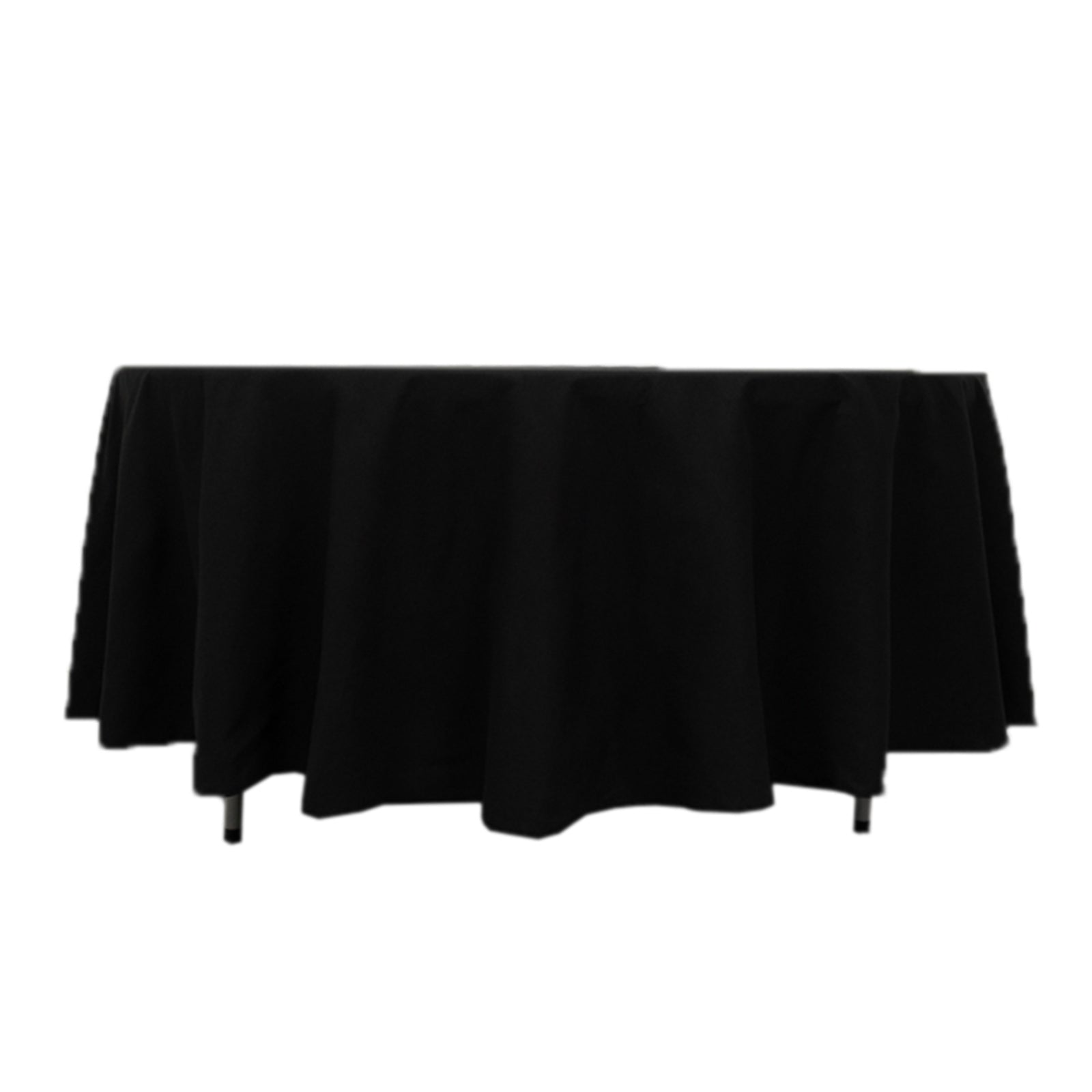 Cotton Blend 108 Round Tablecloth Black - Wrinkle-Resistant Design