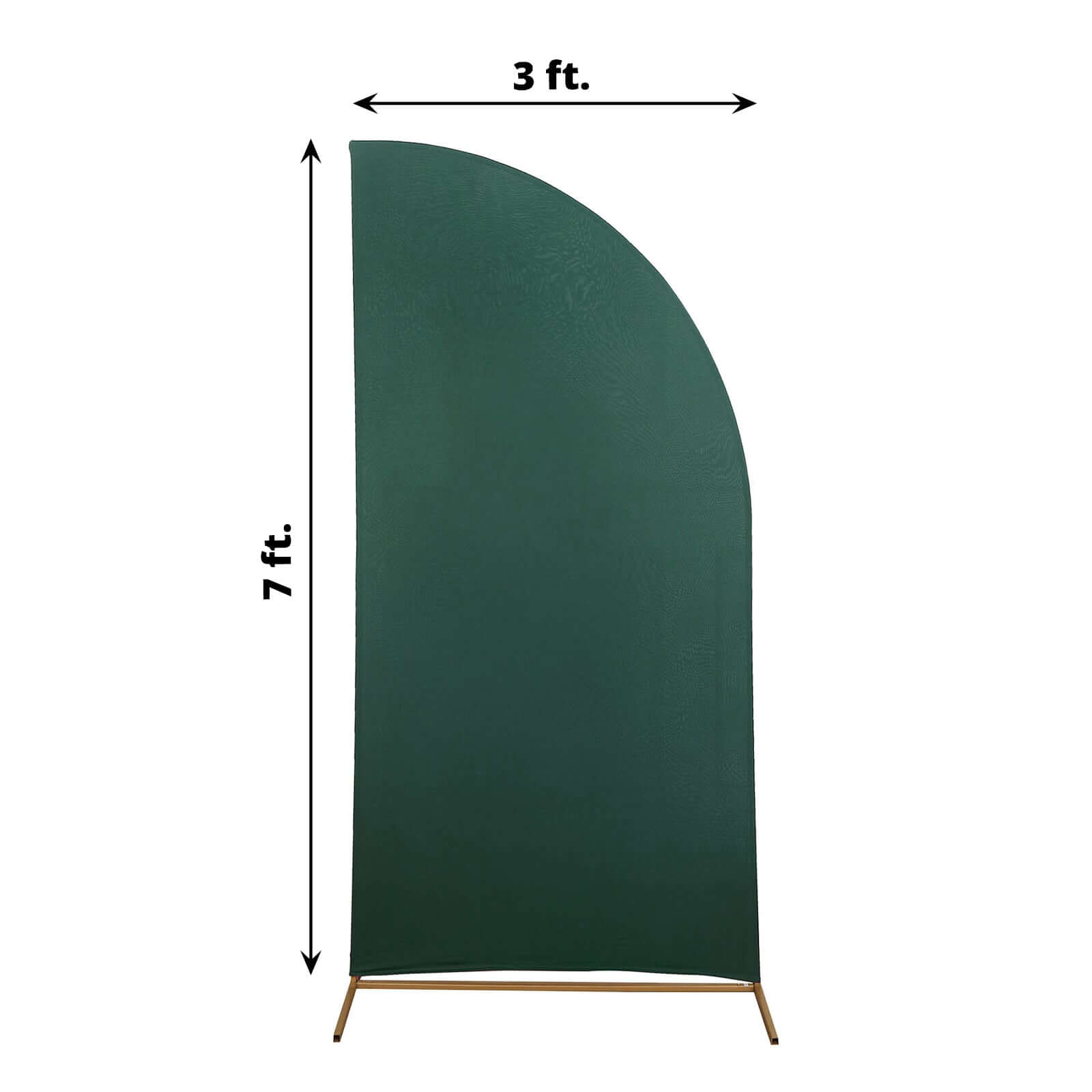 7ft Matte Hunter Emerald Green Spandex Half Moon Chiara Backdrop Stand Cover, Custom Fitted Wedding Arch Cover