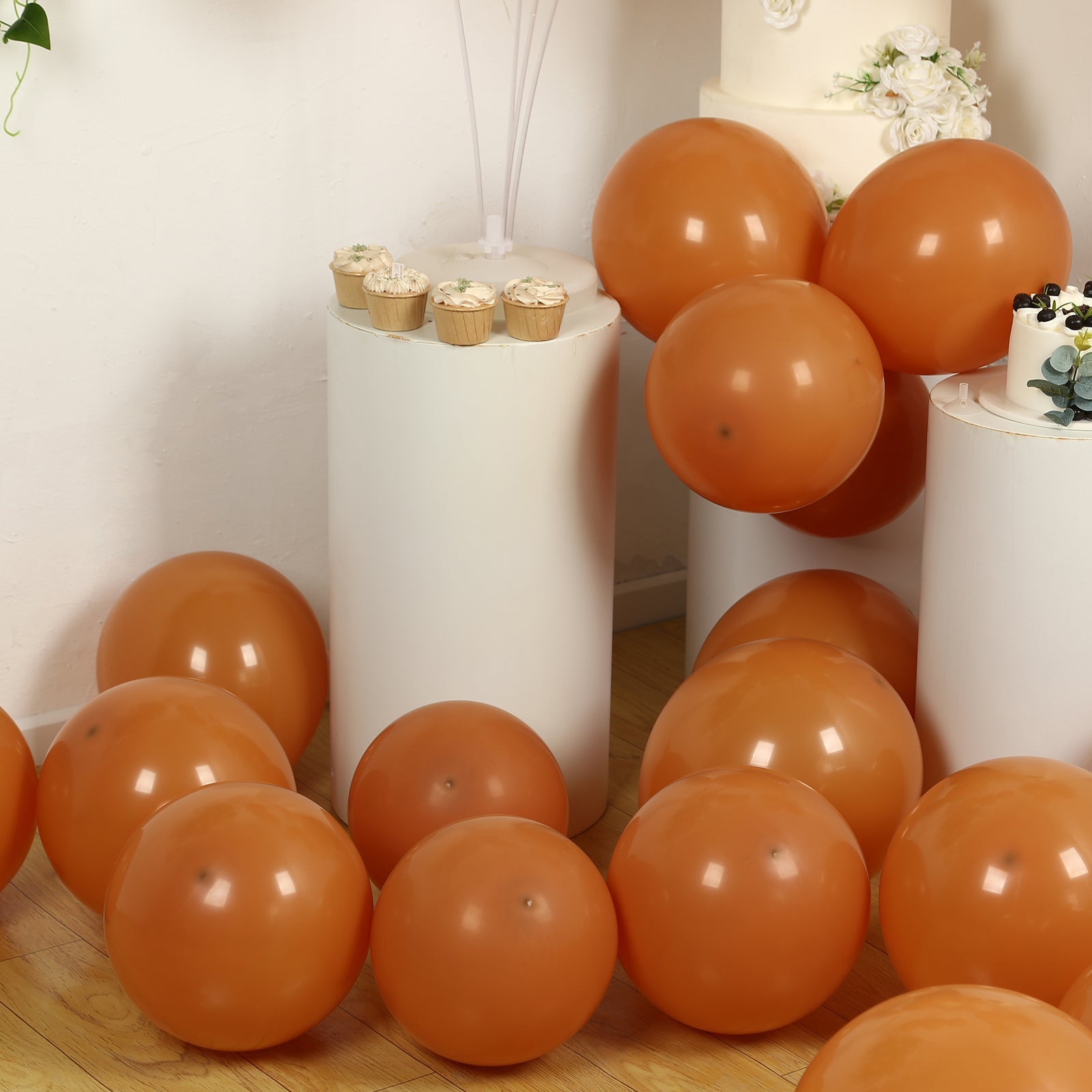 50 Pack Matte Pastel Caramel Biodegradable Balloons 12, Round Eco-friendly Thick Latex Party Balloons