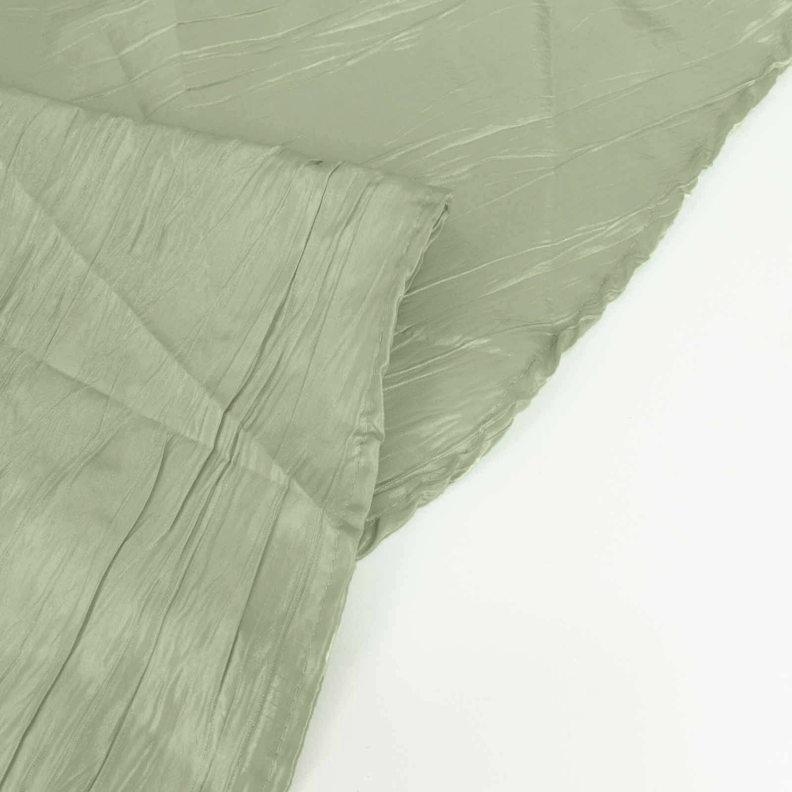 Taffeta 90x132 Rectangle Tablecloth Sage Green - Seamless Accordion Crinkle Table Cover