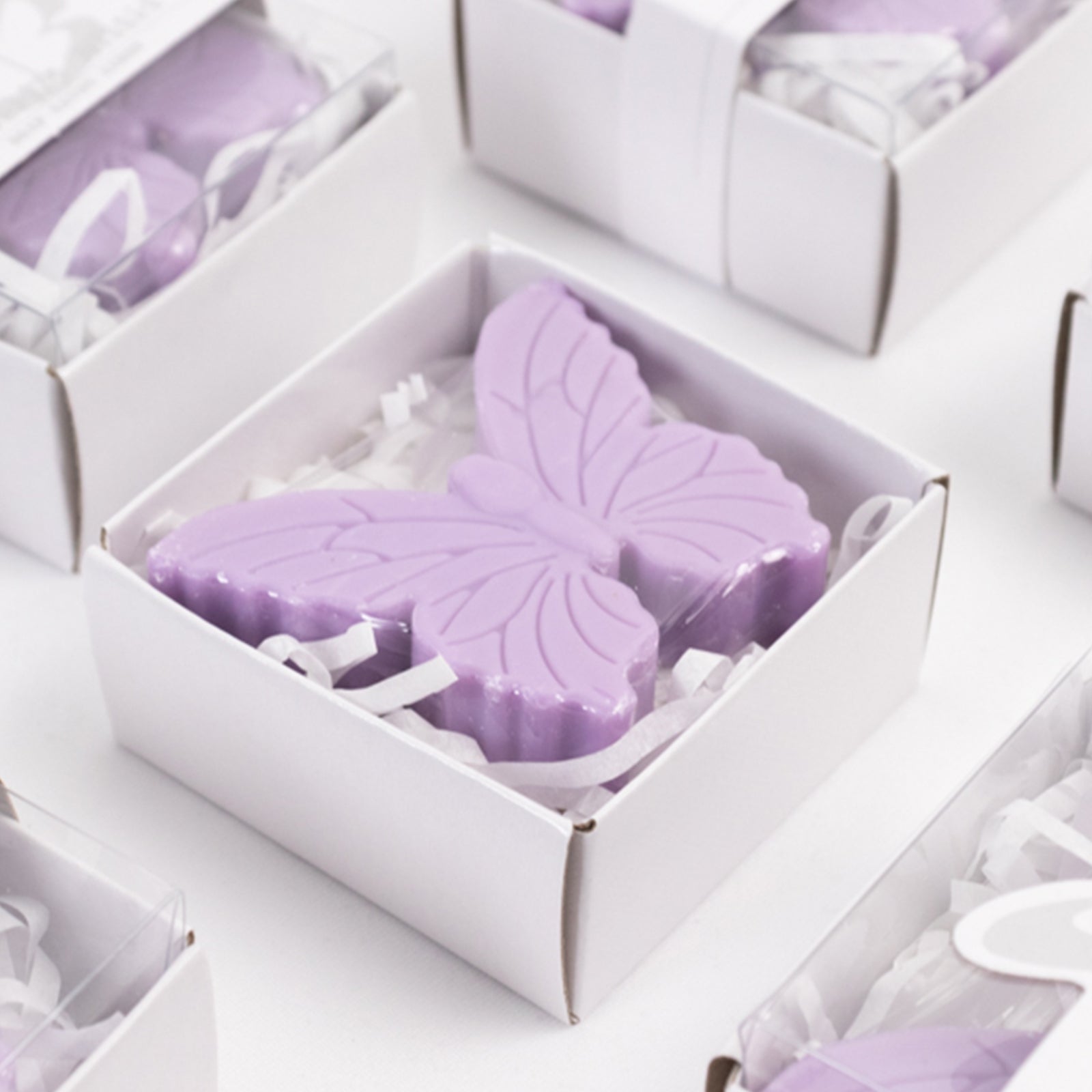 10 Pack Lavender Butterfly Unscented Soap Baby Shower Favors with Gift Boxes, Pre-Packed Bridal Shower Wedding Souvenirs - 2