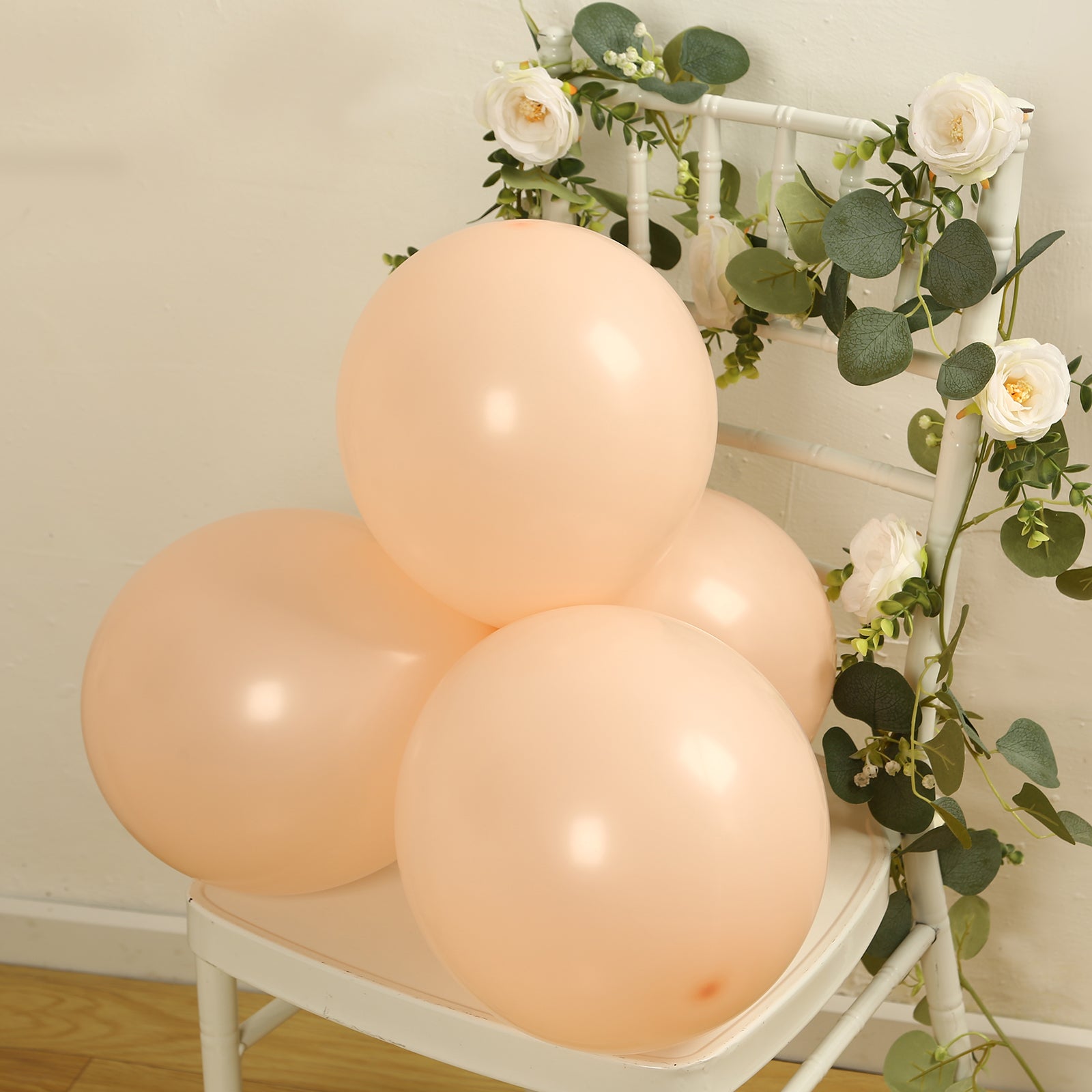 50 Pack Matte Pastel Blush Biodegradable Balloons 12, Round Eco-friendly Thick Latex Party Balloons