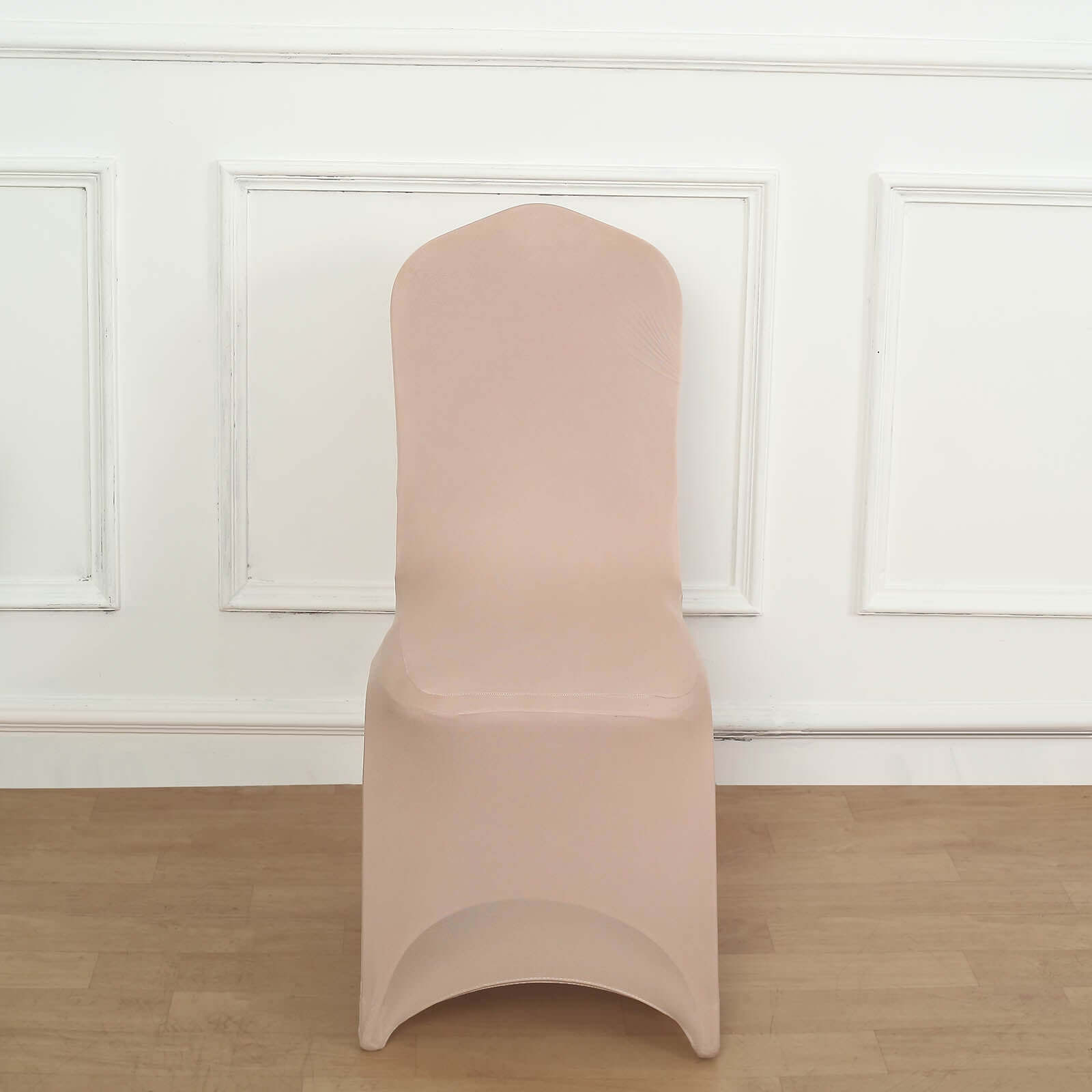 Spandex Chair Cover for Banquet Chairs Nude - Stretch 160GSM Fabric with Slip-On Slipcover