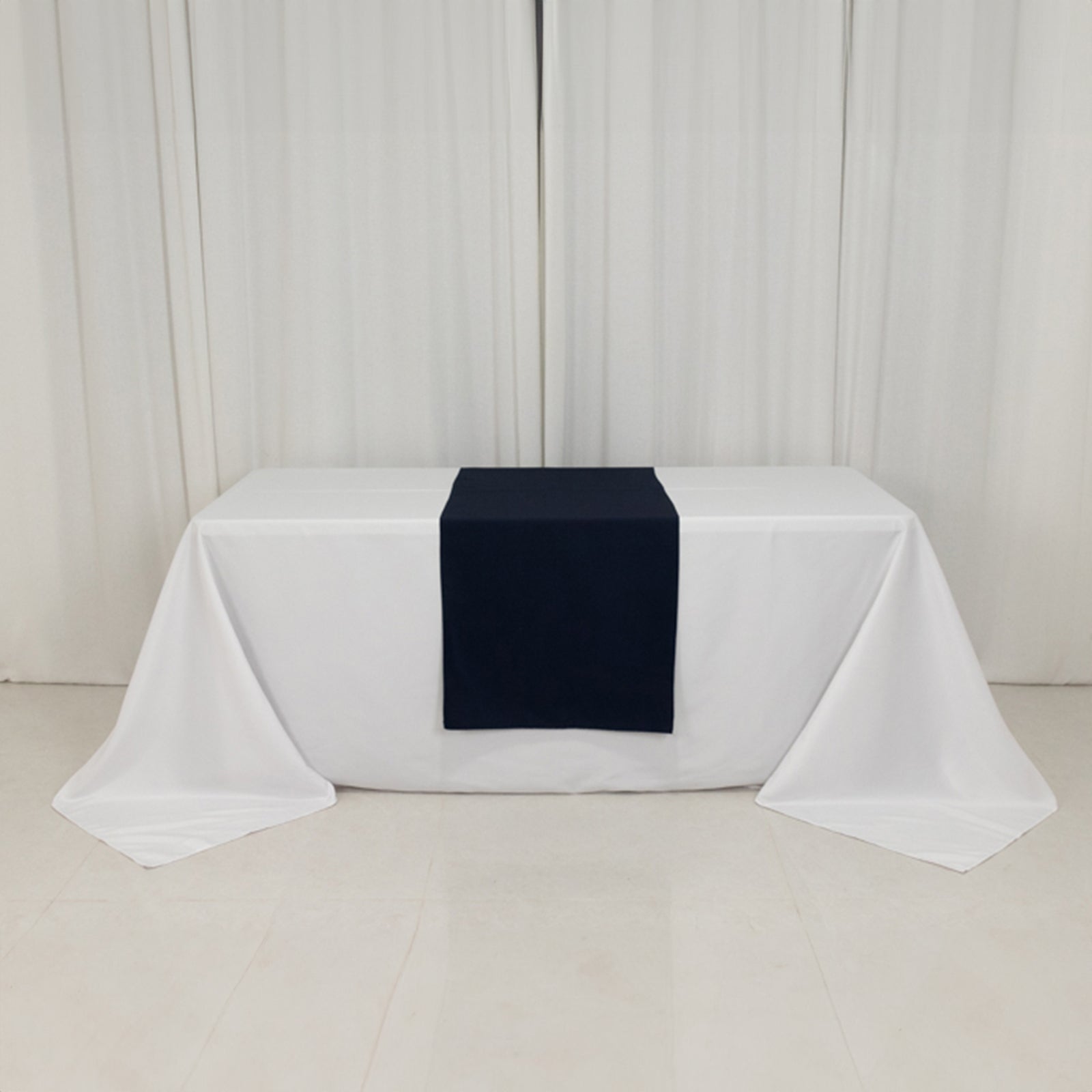 Wide Premium Polyester 24x72 Table Runner Navy Blue - Sublimation Printable Banner