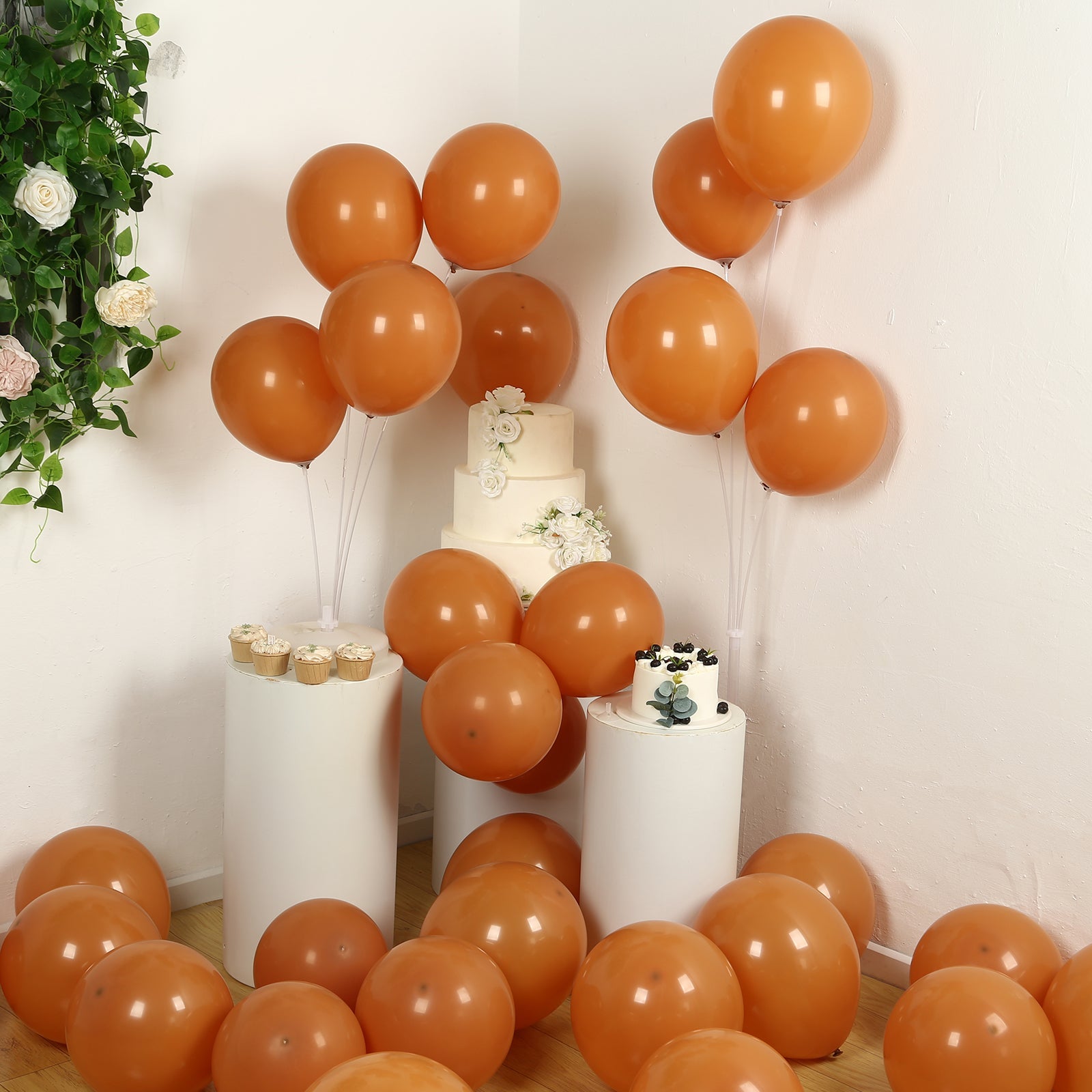 50 Pack Matte Pastel Caramel Biodegradable Balloons 12, Round Eco-friendly Thick Latex Party Balloons