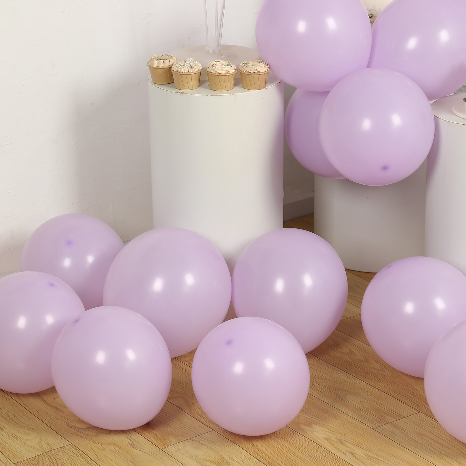 50 Pack Matte Pastel Purple Biodegradable Balloons 12, Round Eco-friendly Thick Latex Party Balloons