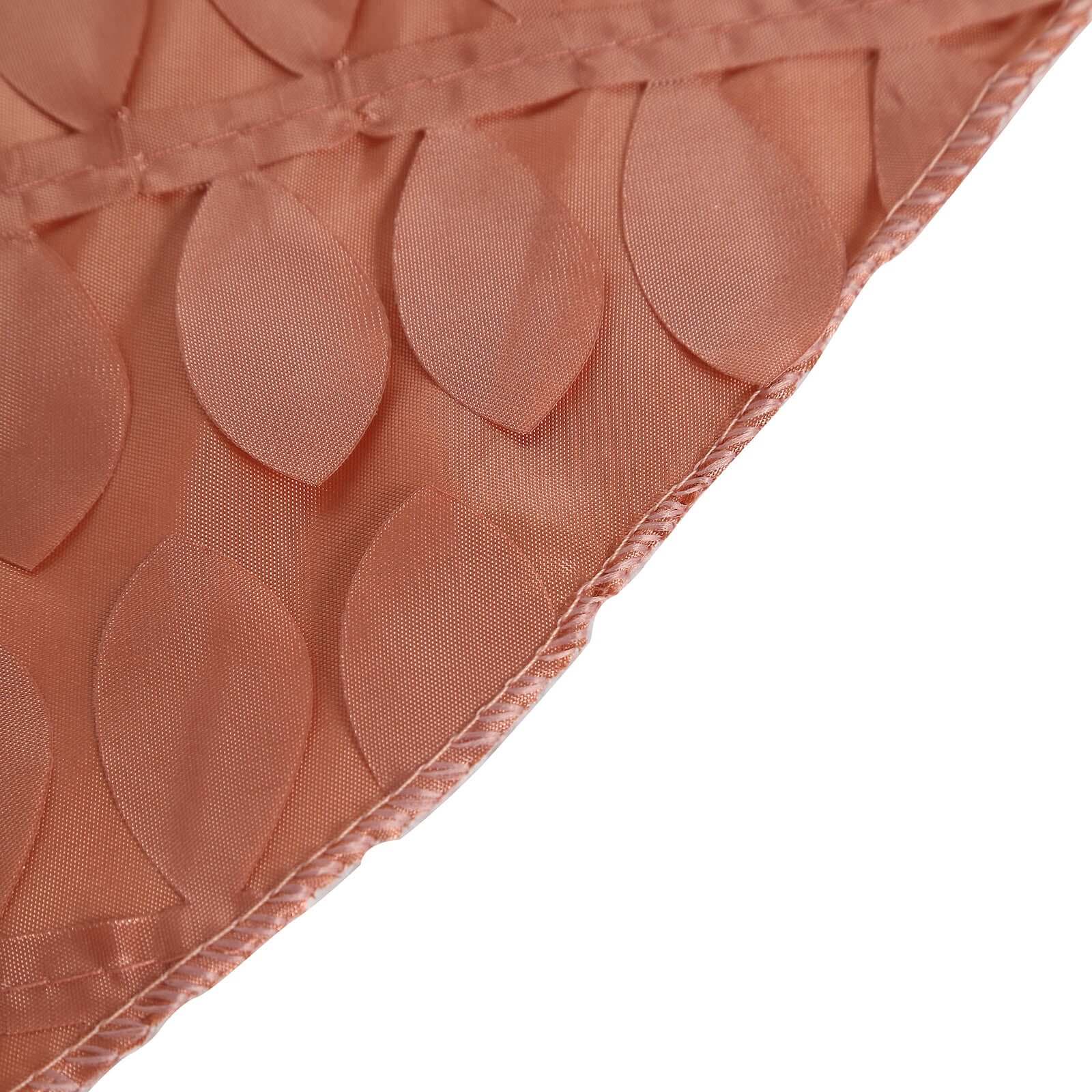 Taffeta 132 Round Tablecloth Terracotta (Rust) Leaf | 3D Leaf Petal Design Seamless Table Cover