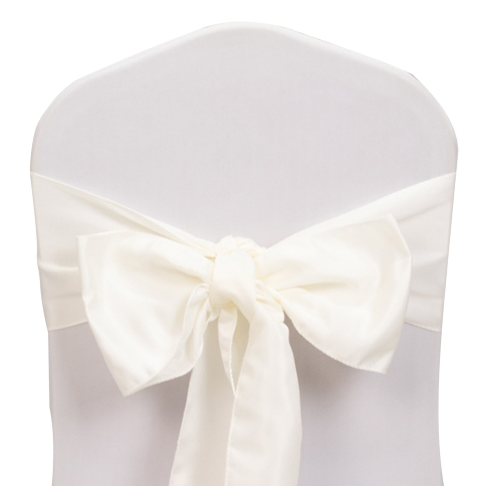 5 Pack Lamour Satin 6x106 Chair Sashes Ivory - Stylish Reusable Decorative Bows