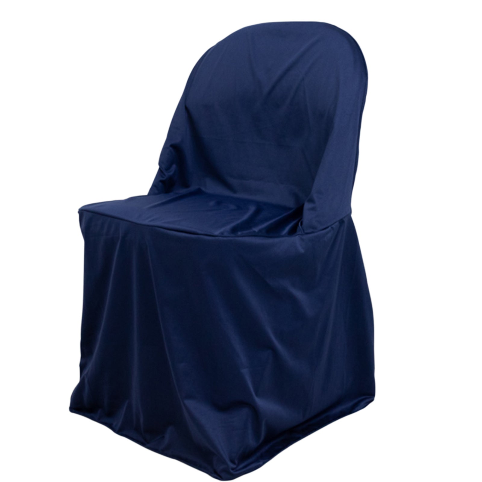 Premium Scuba Stretch Folding Chair Cover Navy Blue - Wrinkle Free & Durable Slipcover