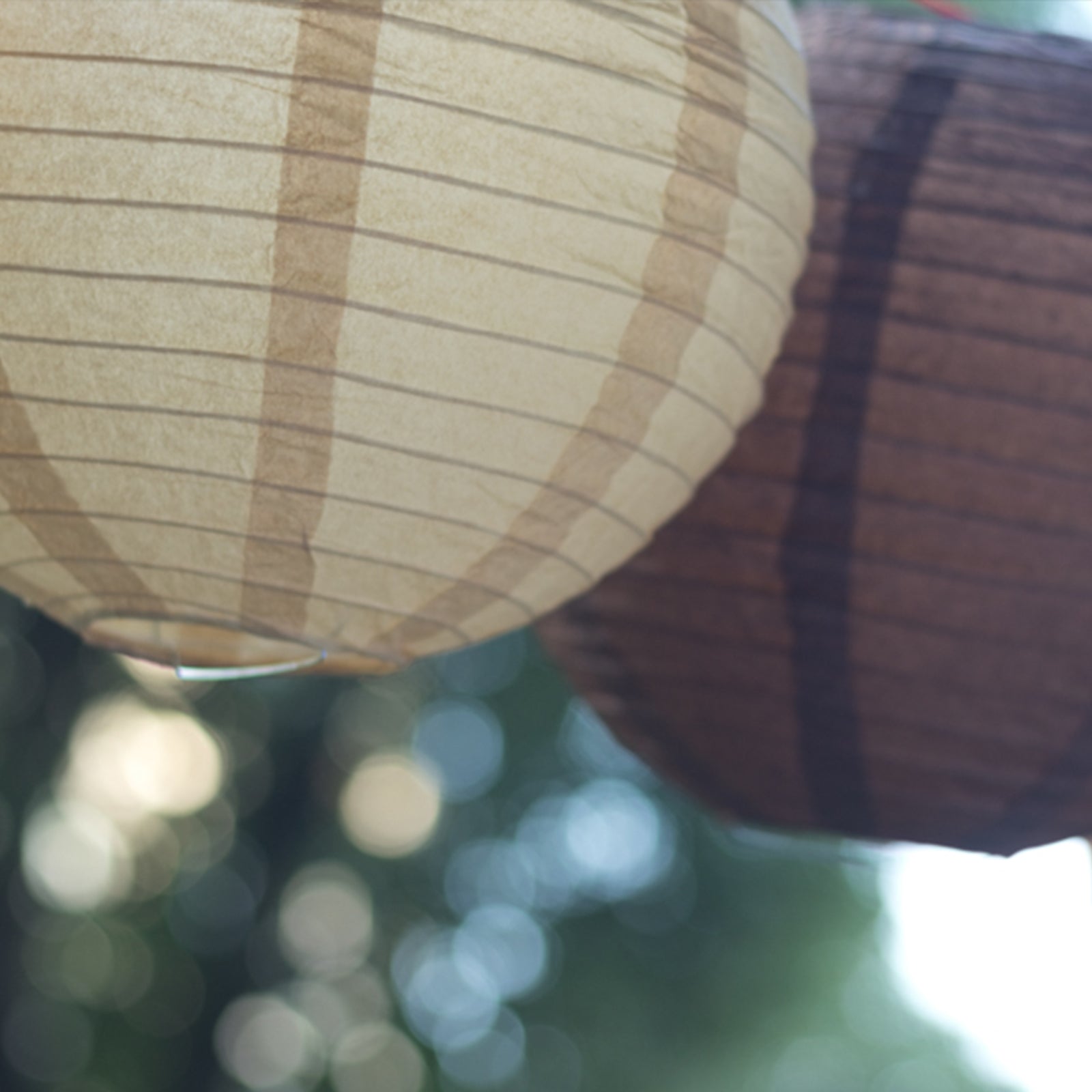 Set of 8 Natural Brown Hanging Paper Lanterns Assorted Sizes, Decorative Round Chinese Sky Lanterns - 6,8,10,14