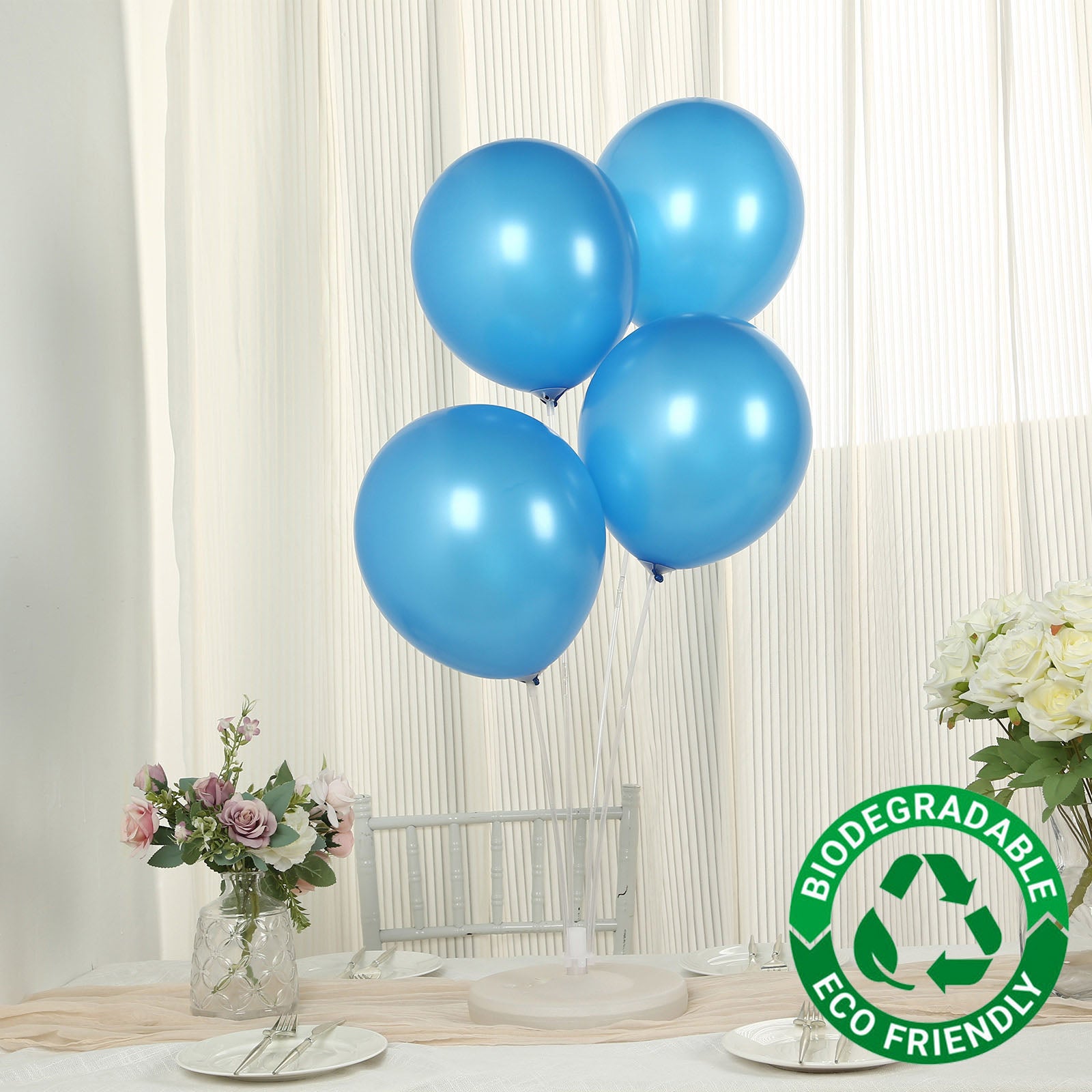 50 Pack Royal Blue Biodegradable Balloons, 12 Thickened Extra Strong Eco-friendly Latex Helium Party Balloons