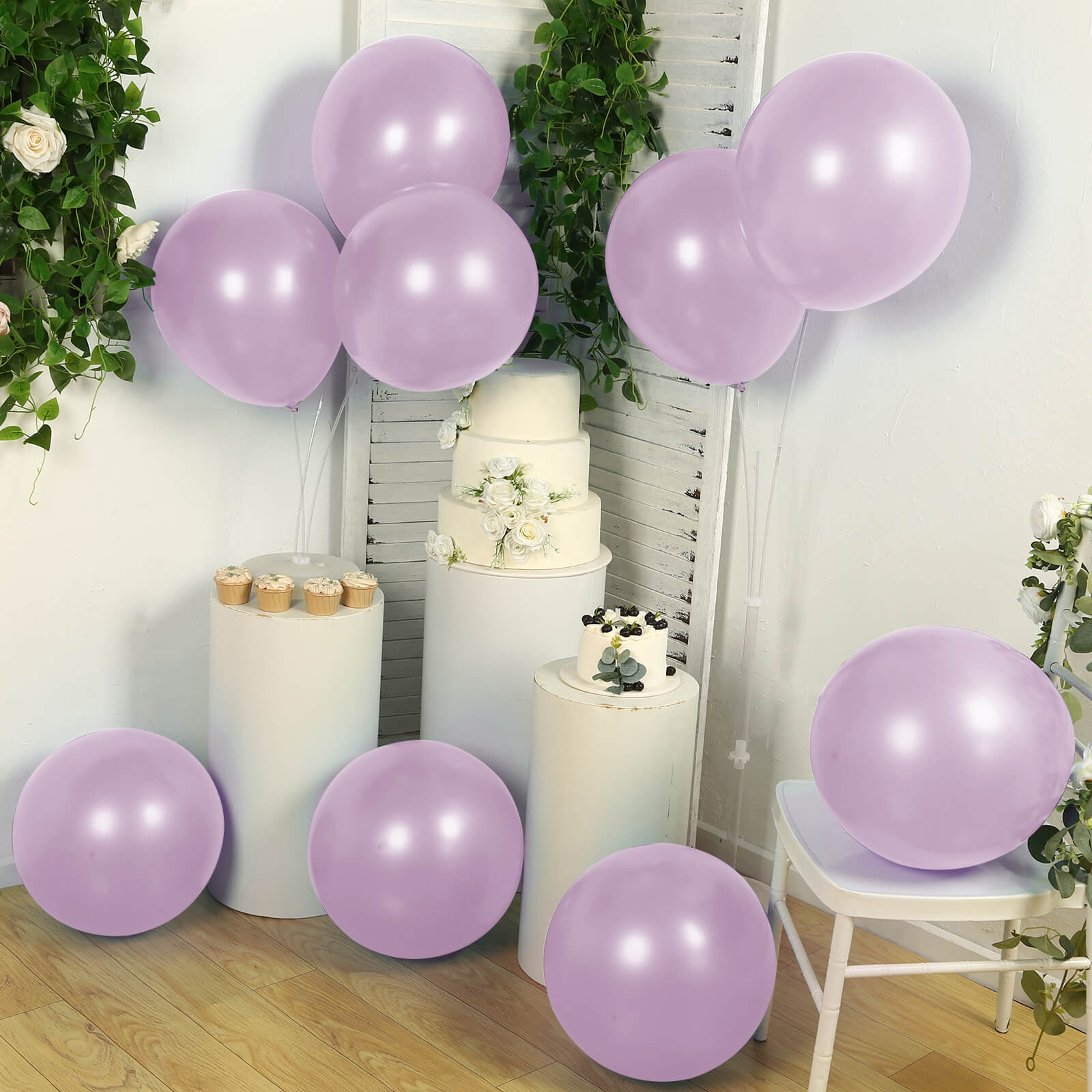 10 Pack Lavender Lilac Biodegradable Balloons, 18 Thickened Extra Strong Eco-friendly Latex Helium Party Balloons