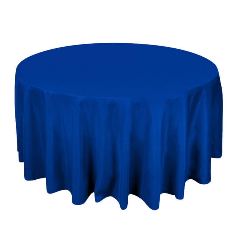 Premium Polyester 120 Round Tablecloth Royal Blue - Seamless 220GSM Wrinkle-Resistant Table Cover