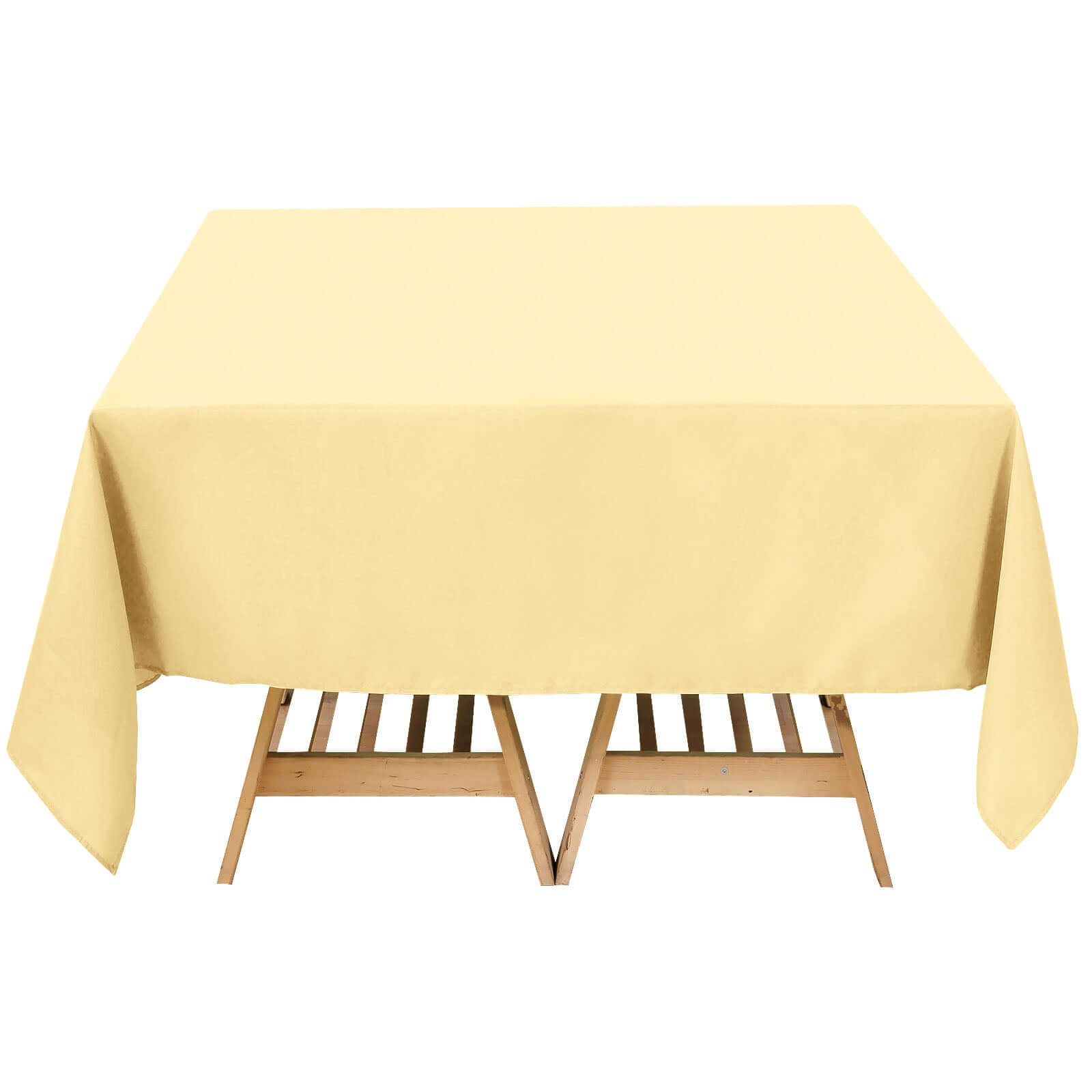 Premium Polyester Square Tablecloth 70x70 Champagne 220GSM Wrinkle-Resistant Table Cover