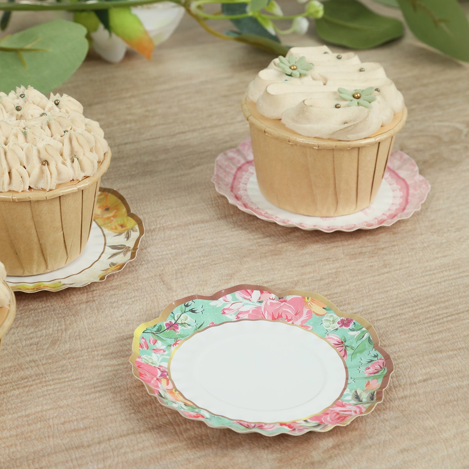 48 Pack Vintage Floral Mini Paper Plates - 3.5 Disposable Plates for Snacks, Dips