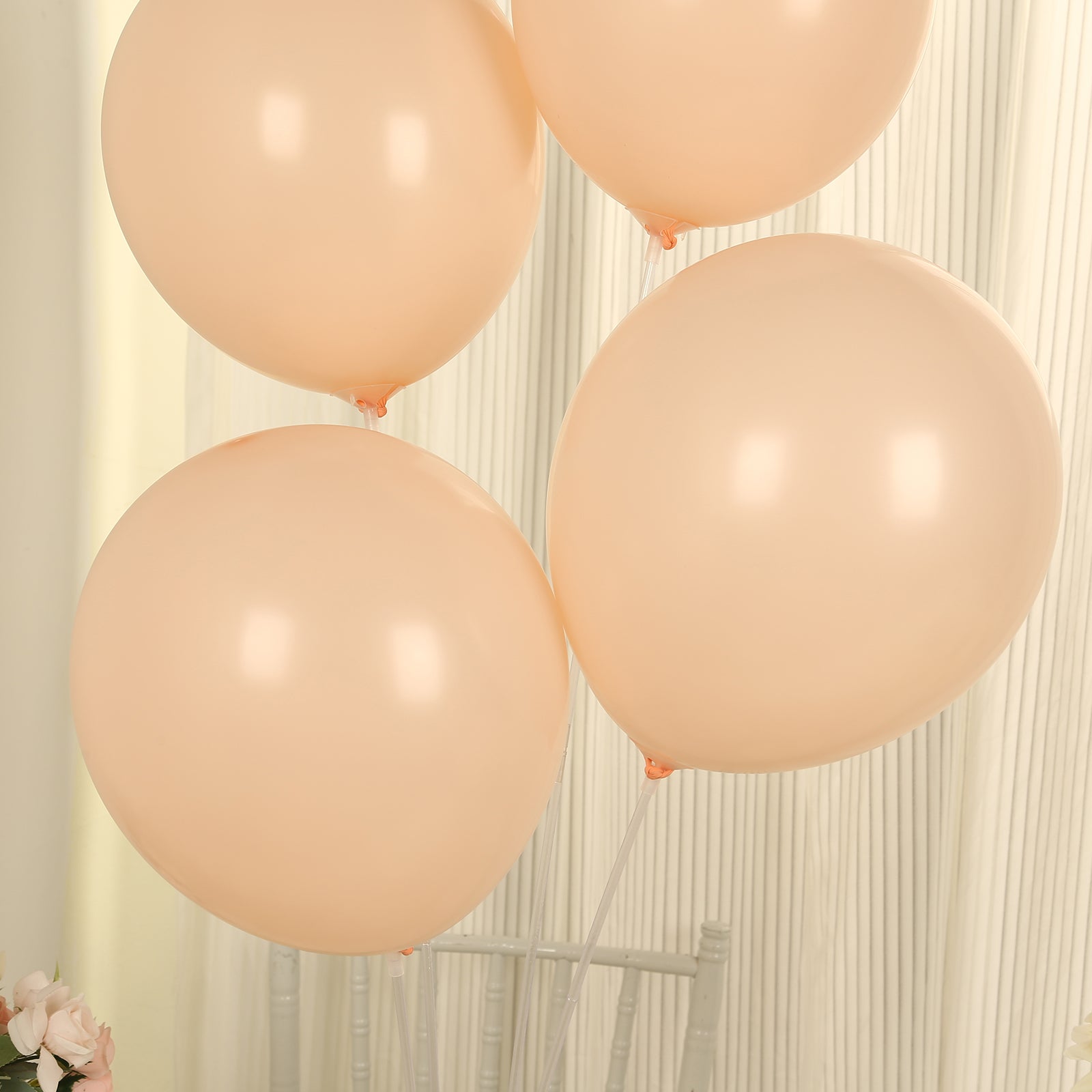 50 Pack Matte Pastel Blush Biodegradable Balloons 12, Round Eco-friendly Thick Latex Party Balloons