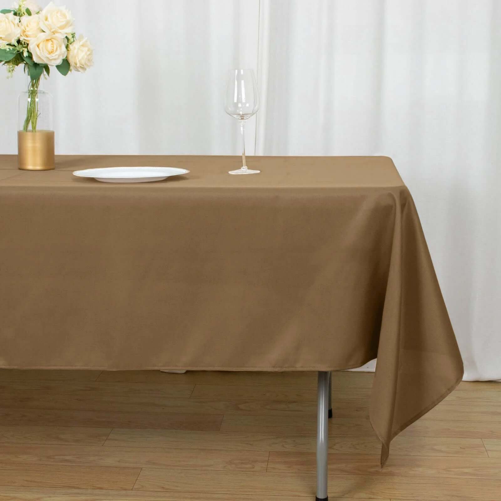 Polyester 60x102 Rectangle Tablecloth Taupe - Durable and Stylish Table Cover