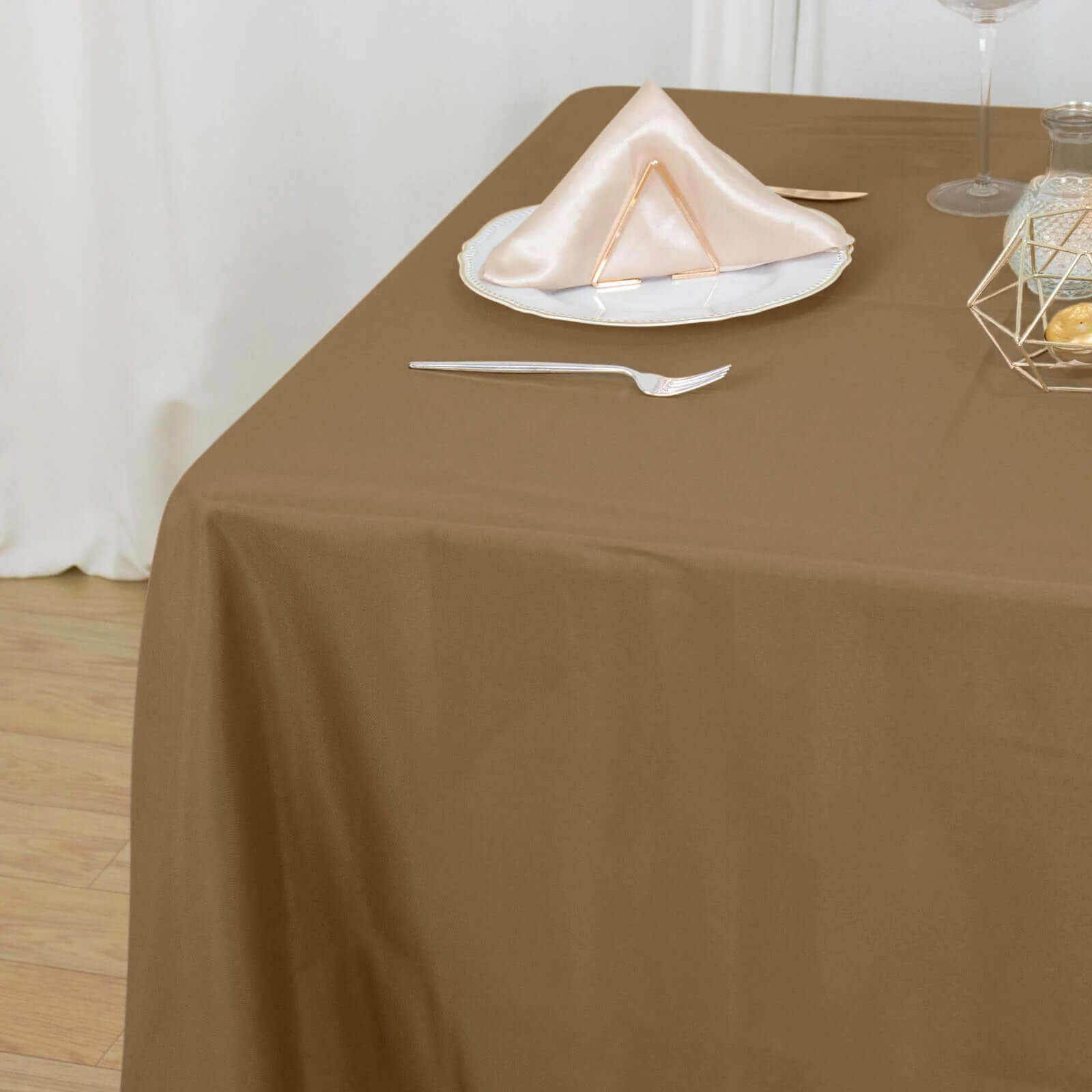 Polyester Square 70x70 Tablecloth Taupe - Wrinkle-Resistant & Durable Table Cover