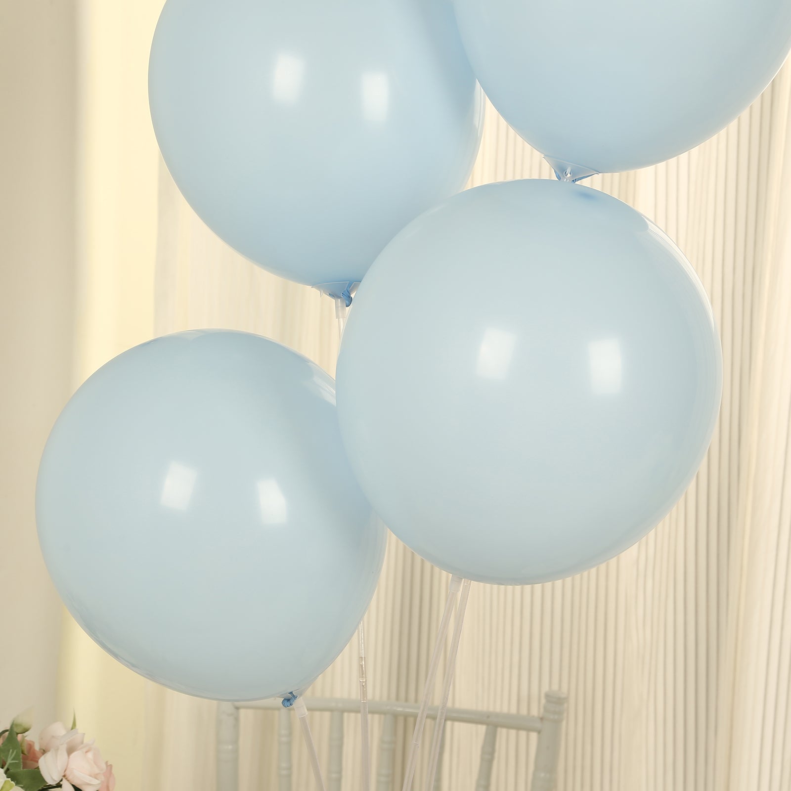 50 Pack Matte Pastel Ice Blue Biodegradable Balloons 12, Round Eco-friendly Thick Latex Party Balloons