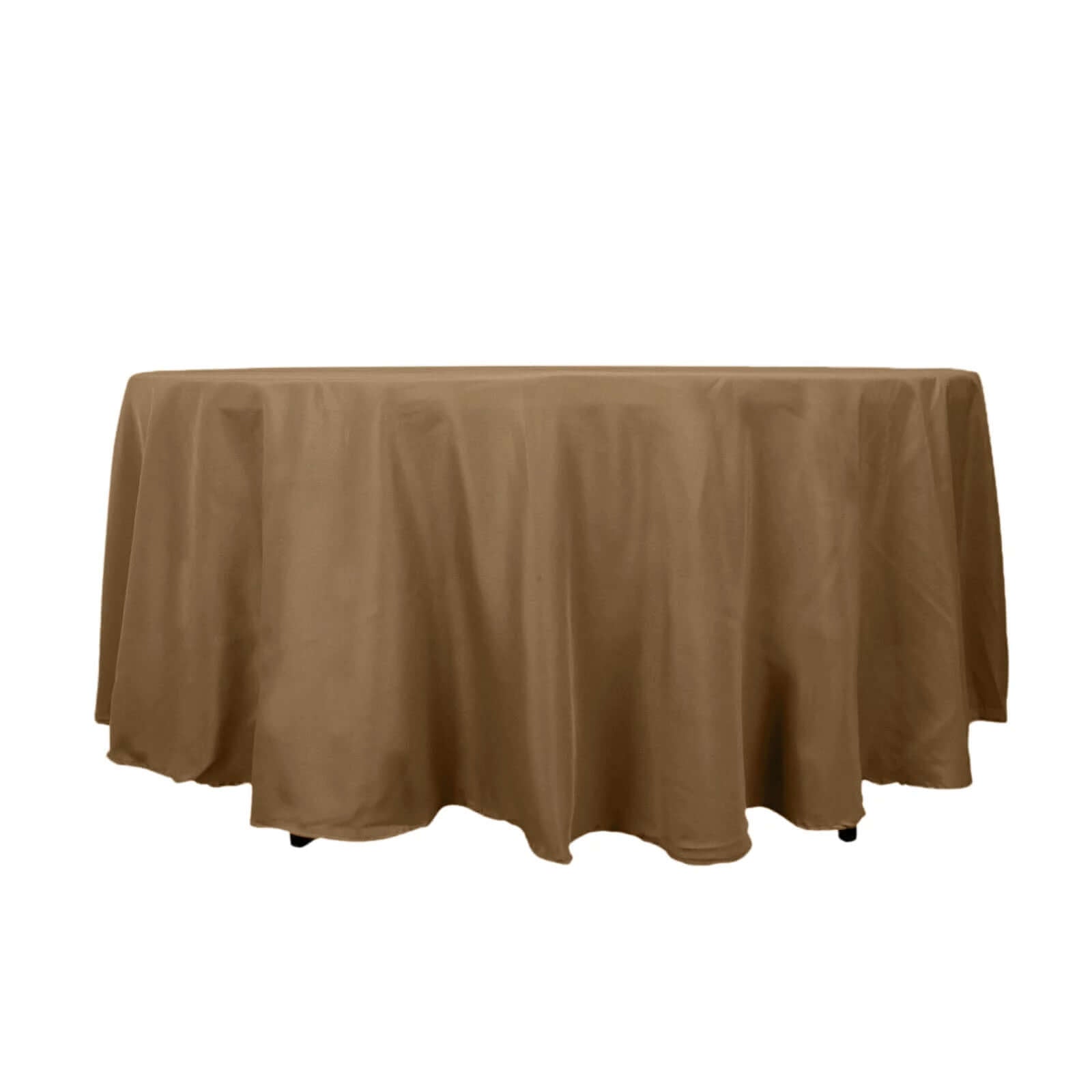 Polyester 108 Round Tablecloth Taupe - Wrinkle-Resistant Table Cover