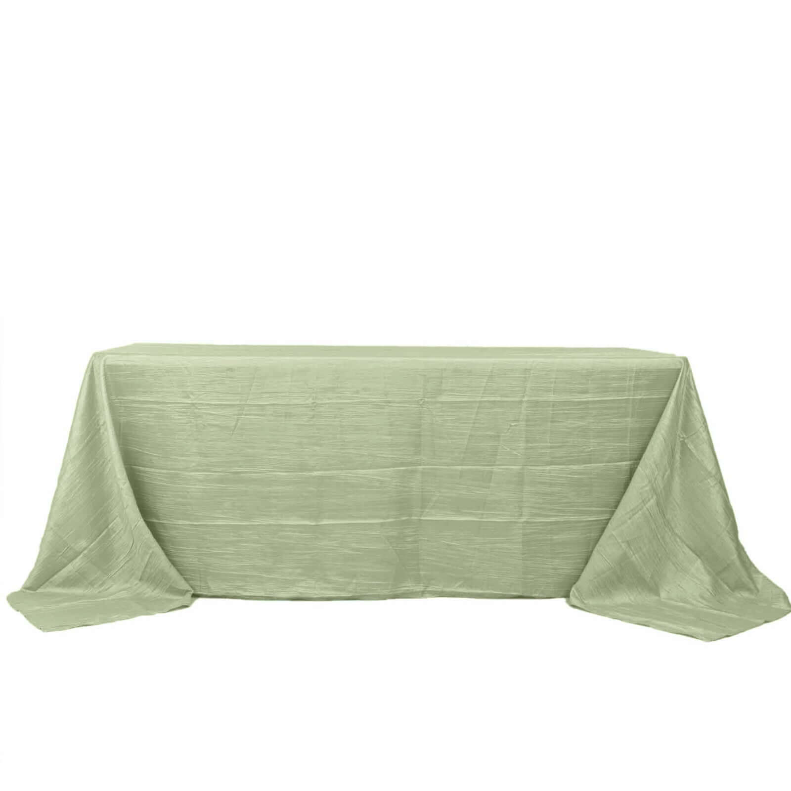 Taffeta 90x132 Rectangle Tablecloth Sage Green - Seamless Accordion Crinkle Table Cover