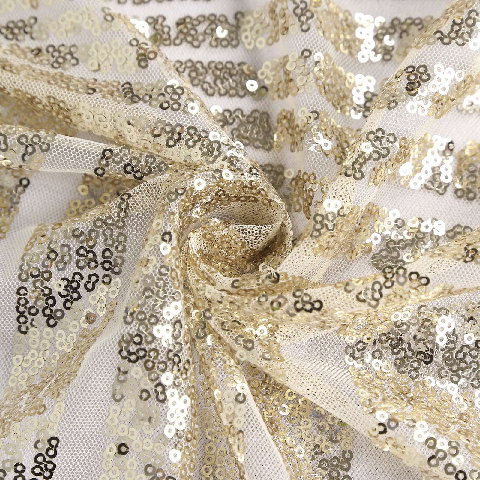 Sequin 90x132 Rectangle Tablecloth Champagne - Seamless Diamond Design Table Cover