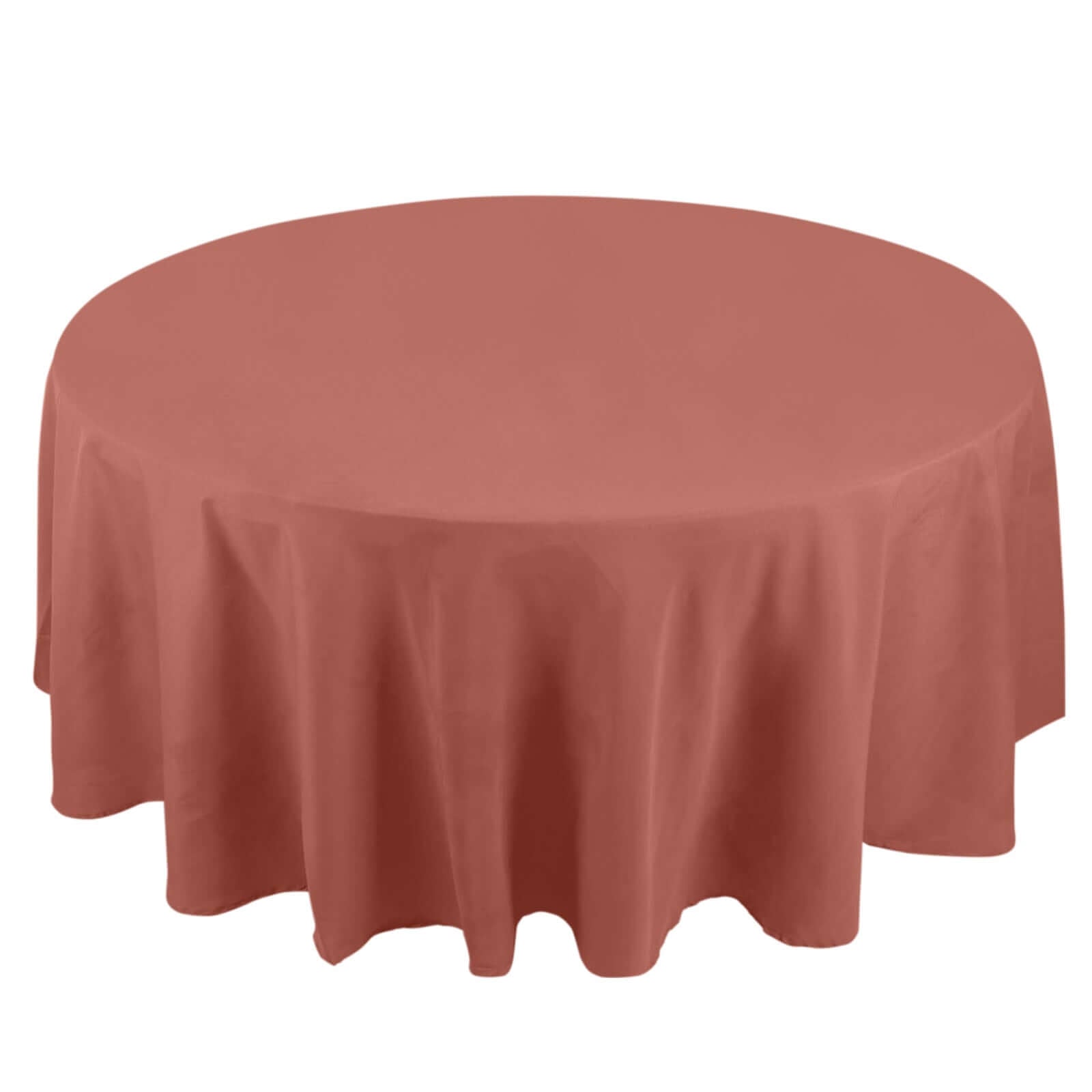 Premium Polyester 108 Round Tablecloth Terracotta (Rust) - Wrinkle-Resistant 220GSM Table Cover