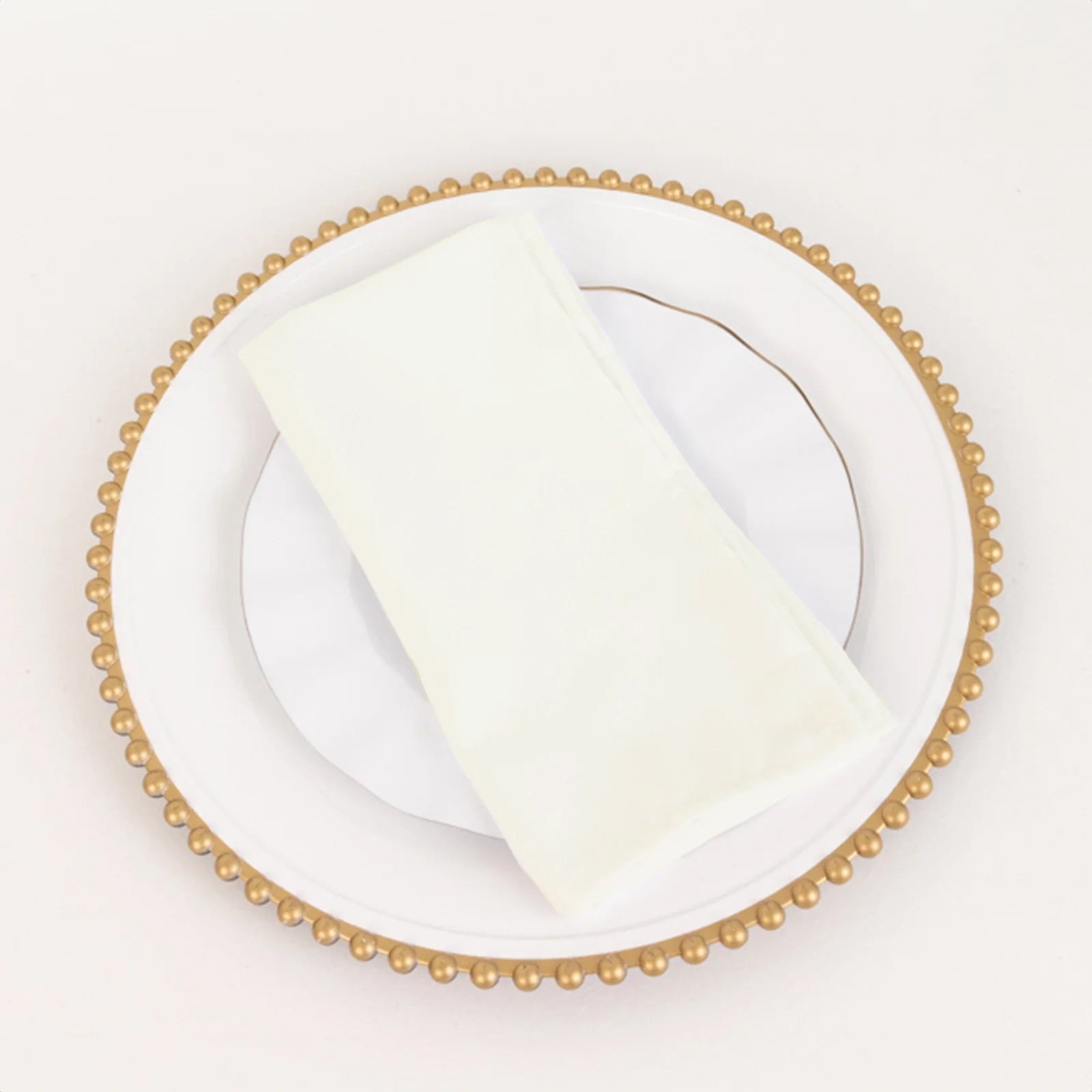 5 Pack Cotton Blend 20x20 Napkins Ivory - Wrinkle-Resistant & Washable Dinner Napkins