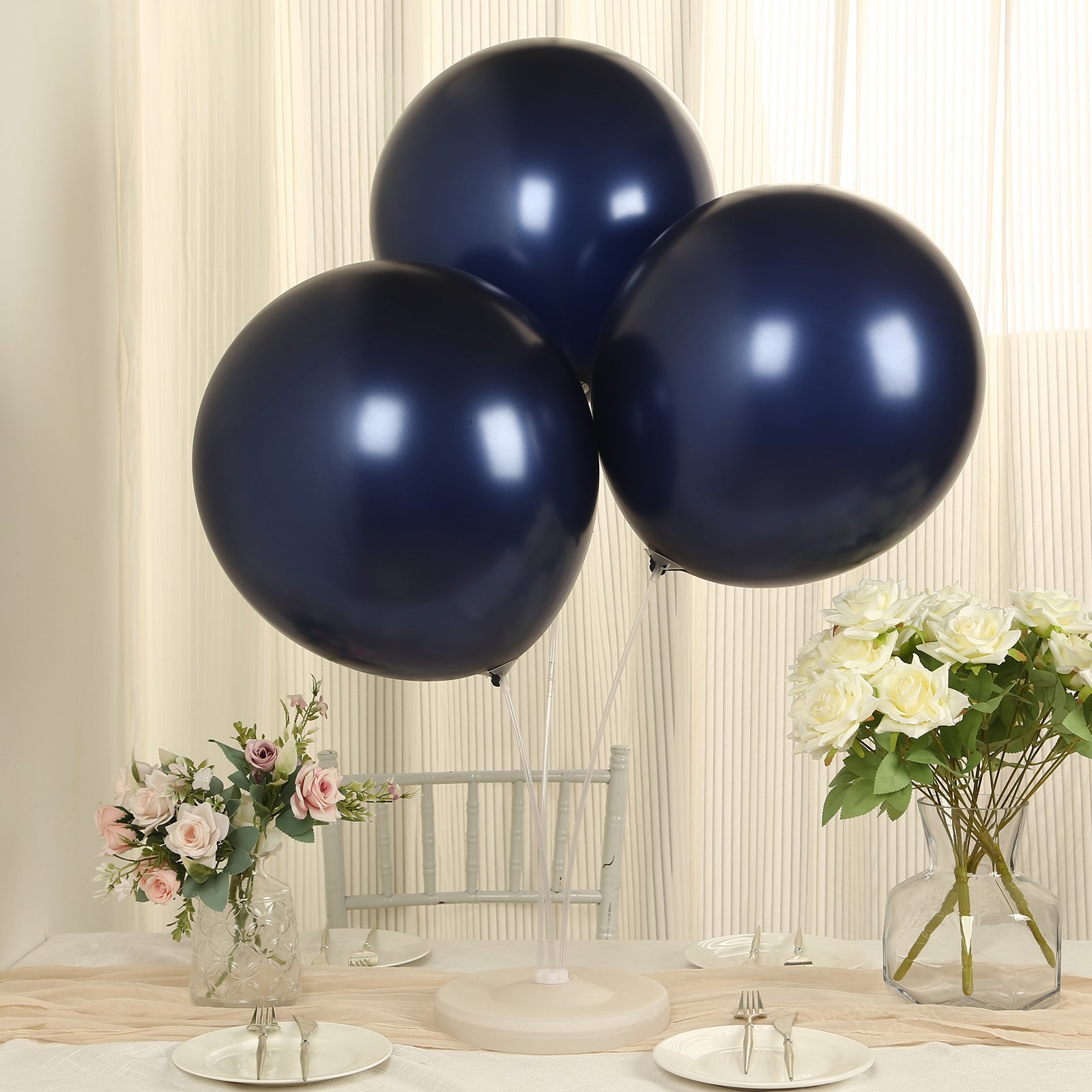 10 Pack Navy Blue Biodegradable Balloons, 18 Thickened Extra Strong Eco-friendly Latex Helium Party Balloons