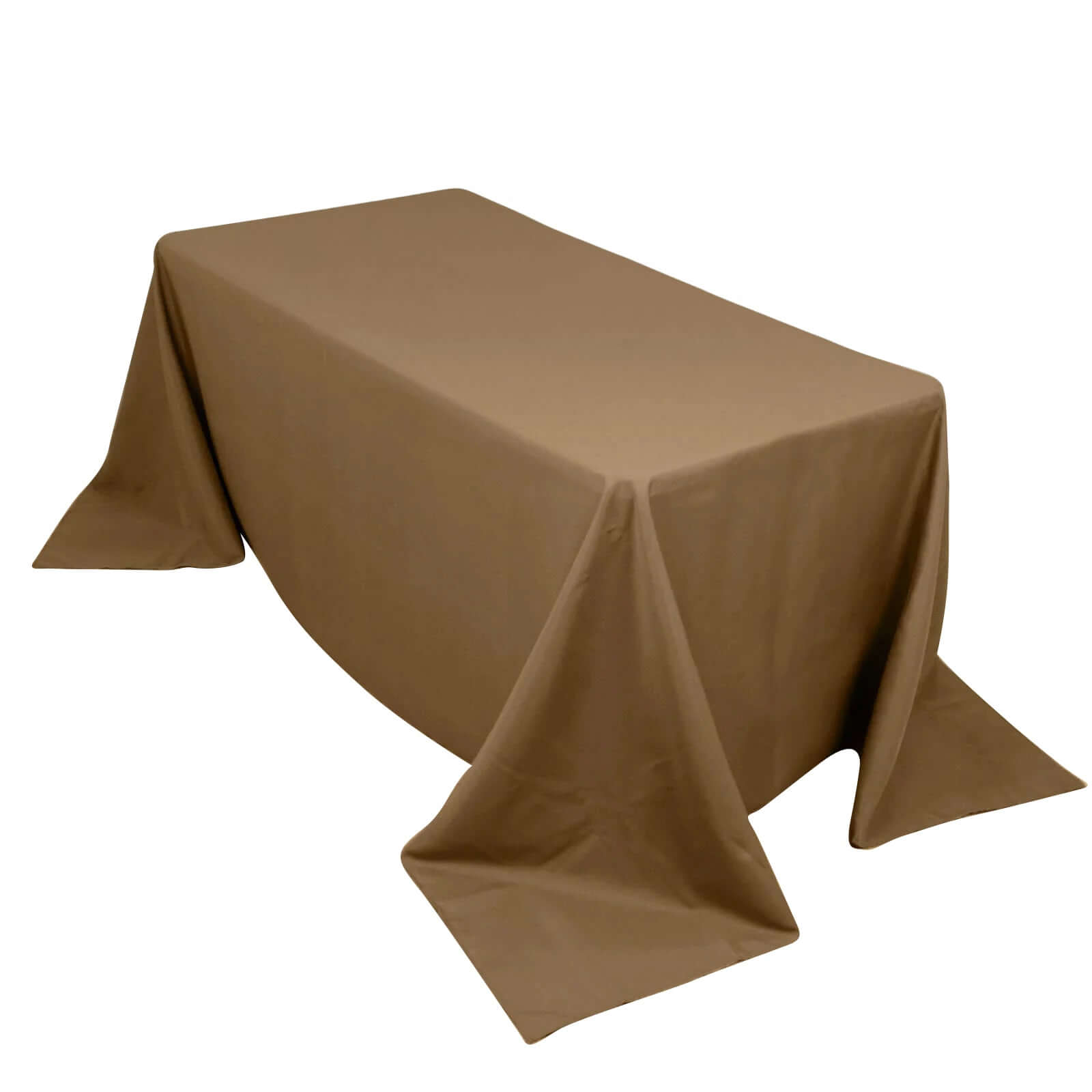 Polyester 90x132 Rectangle Tablecloth Taupe - Seamless Wrinkle-Resistant Table Cover